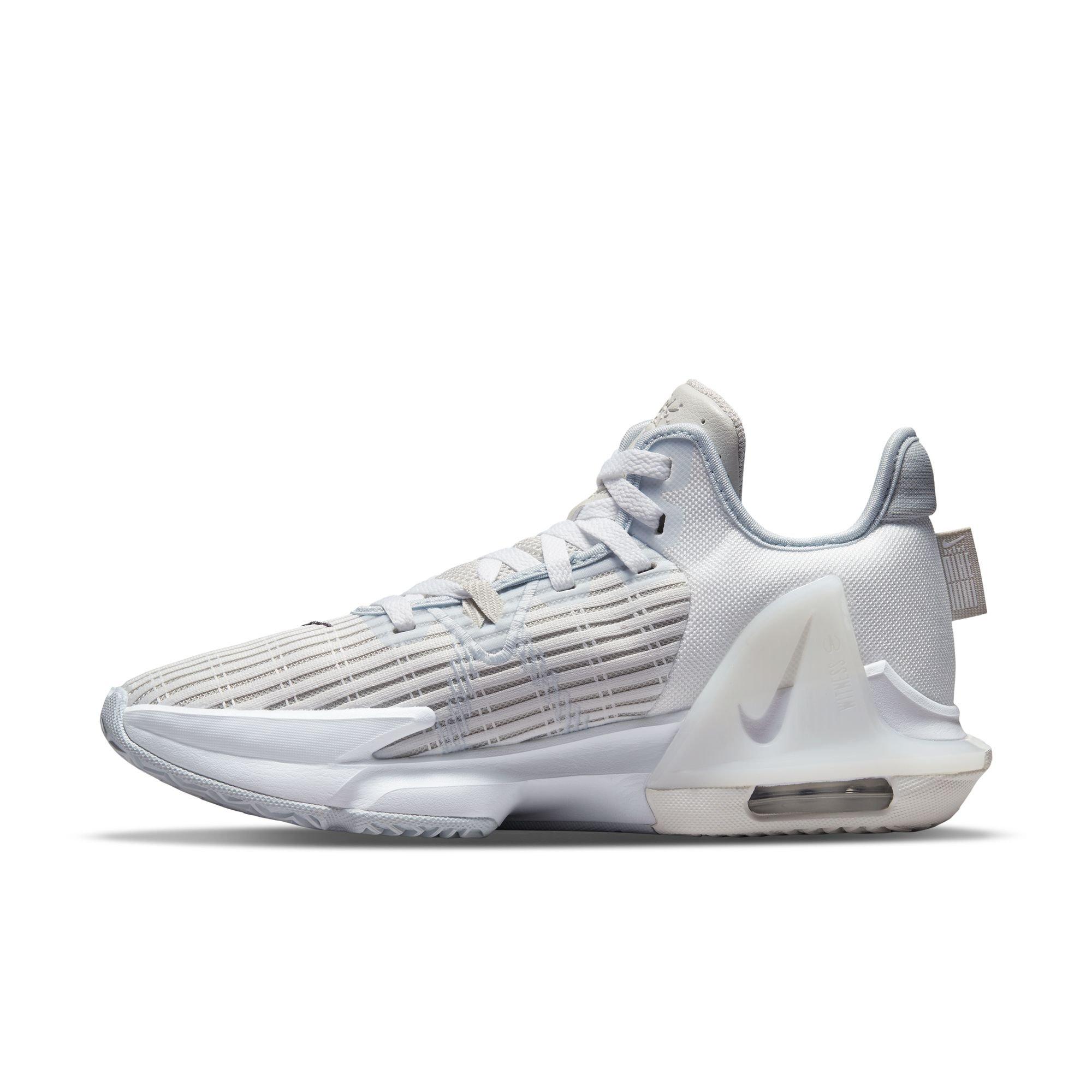Nike LeBron Witness 6 "Summit White/Metallic Pewter/Light Bone" Men's Basketball Shoe - WHITE/GREY Thumbnail View 3