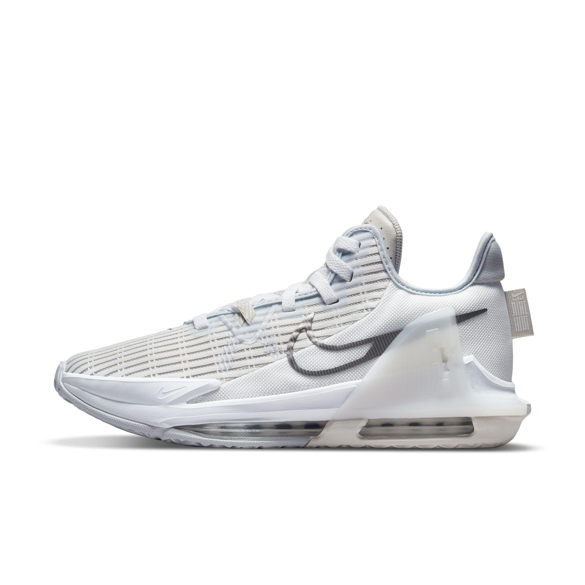 Nike LeBron Witness 6 "Summit White/Metallic Pewter/Light Bone" Men's Basketball Shoe - WHITE/GREY Thumbnail View 4