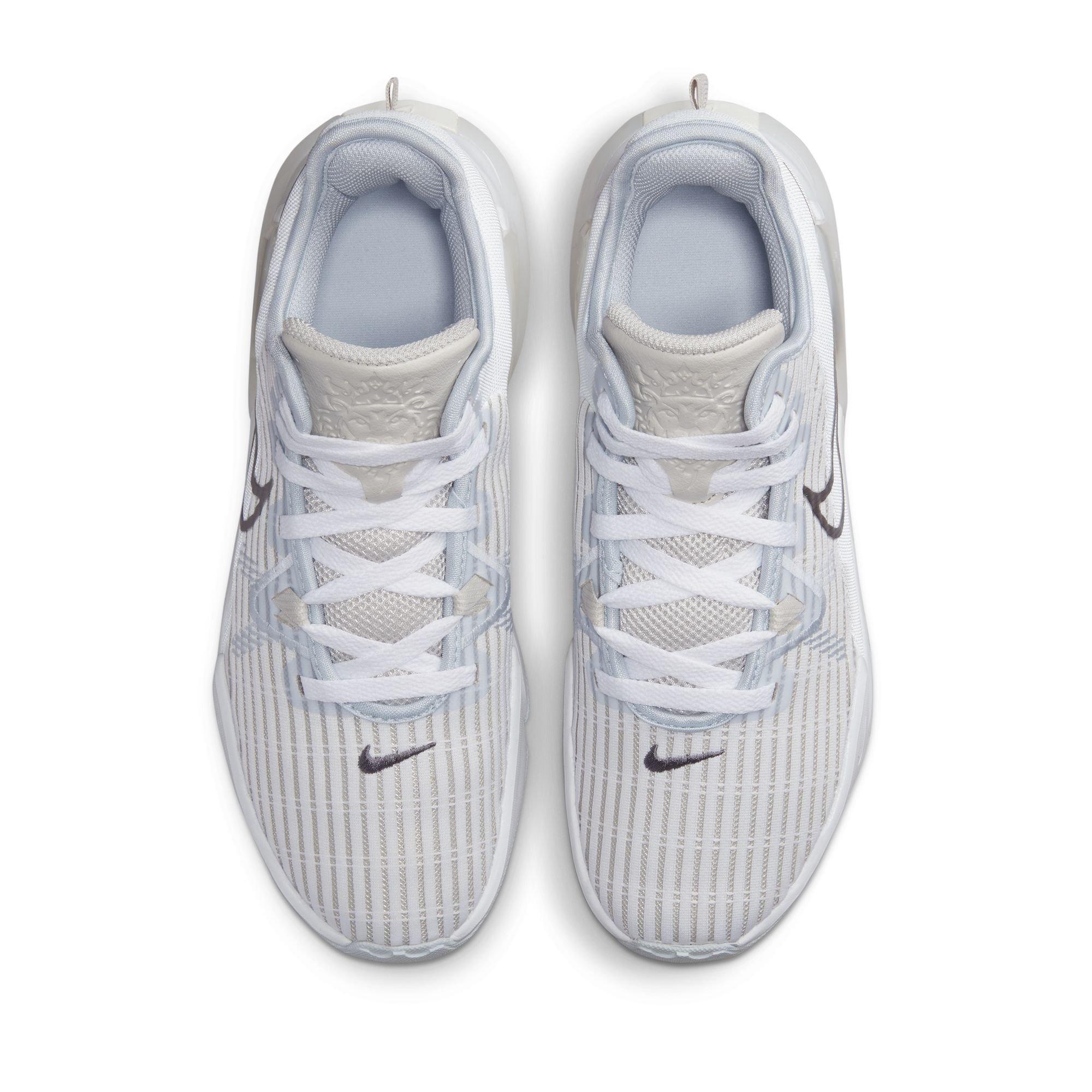 Nike LeBron Witness 6 "Summit White/Metallic Pewter/Light Bone" Men's Basketball Shoe - WHITE/GREY Thumbnail View 6