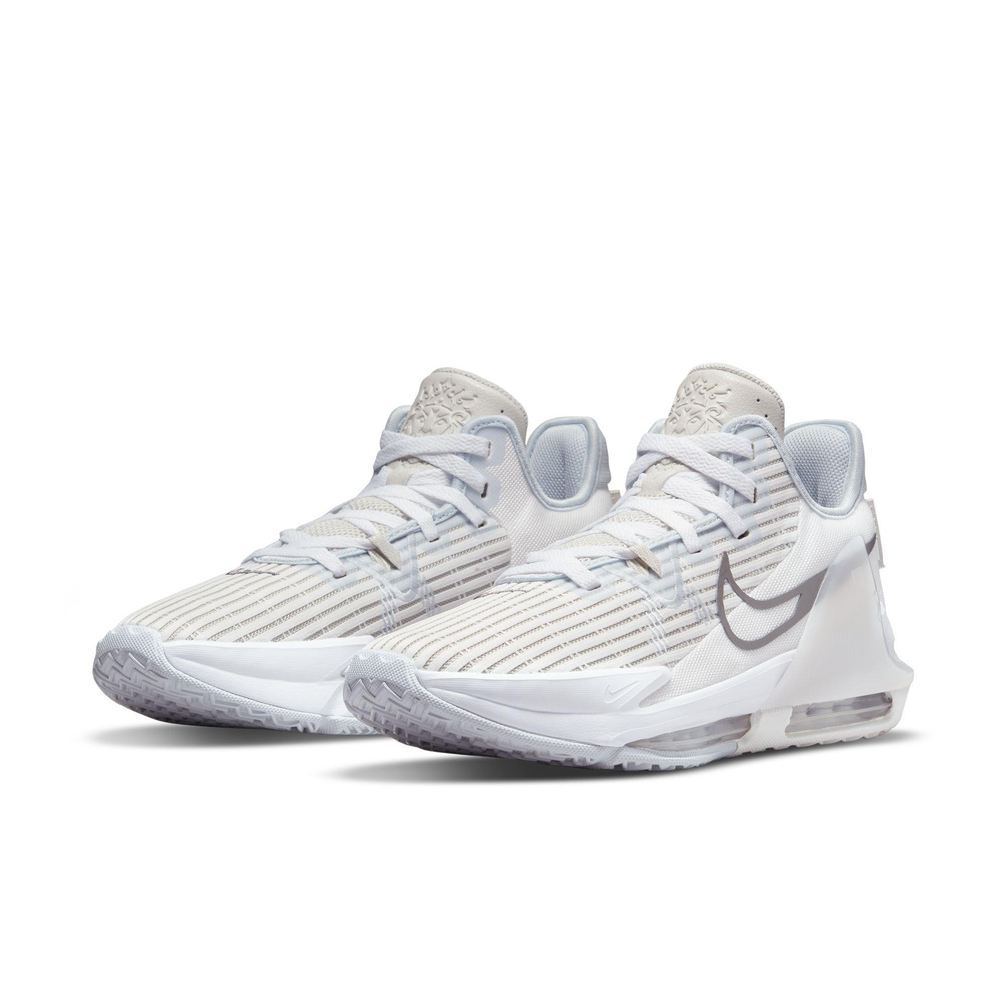 Nike LeBron Witness 6 "Summit White/Metallic Pewter/Light Bone" Men's Basketball Shoe - WHITE/GREY Thumbnail View 7