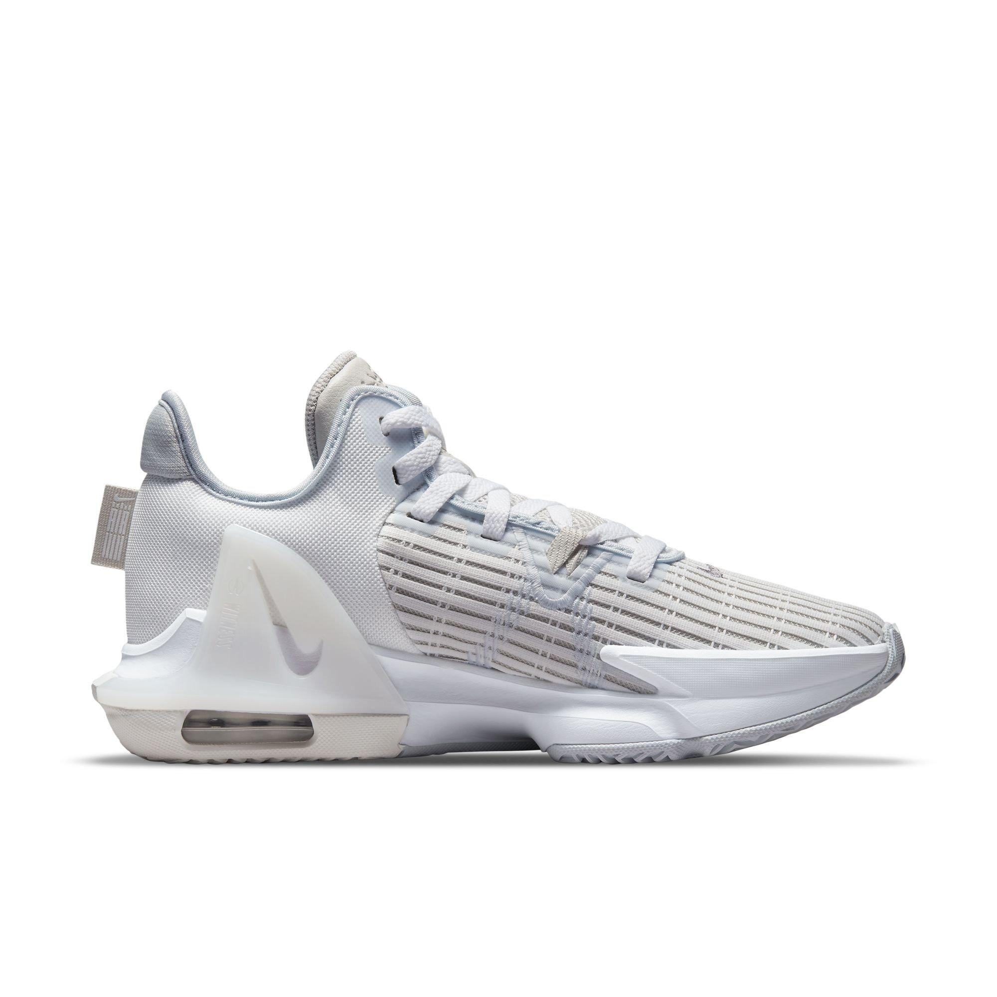 Nike LeBron Witness 6 "Summit White/Metallic Pewter/Light Bone" Men's Basketball Shoe - WHITE/GREY Thumbnail View 2