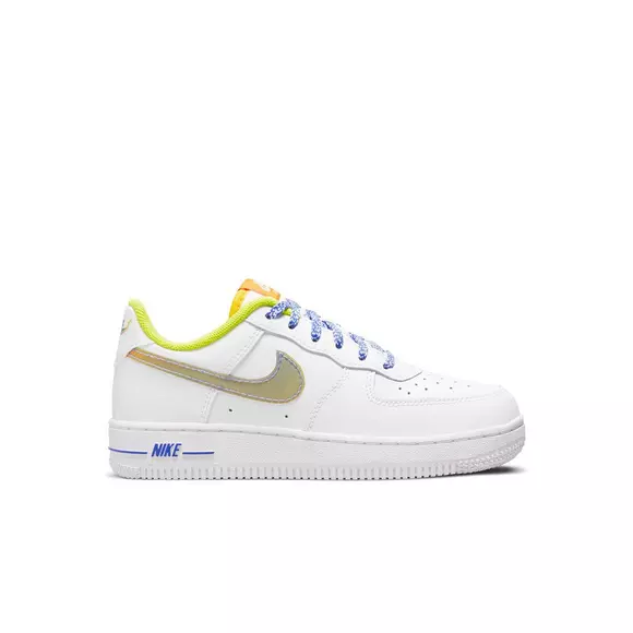 Nike Kids' Air Force 1 Lv8 Leather Mid-top Trainers In White Multi