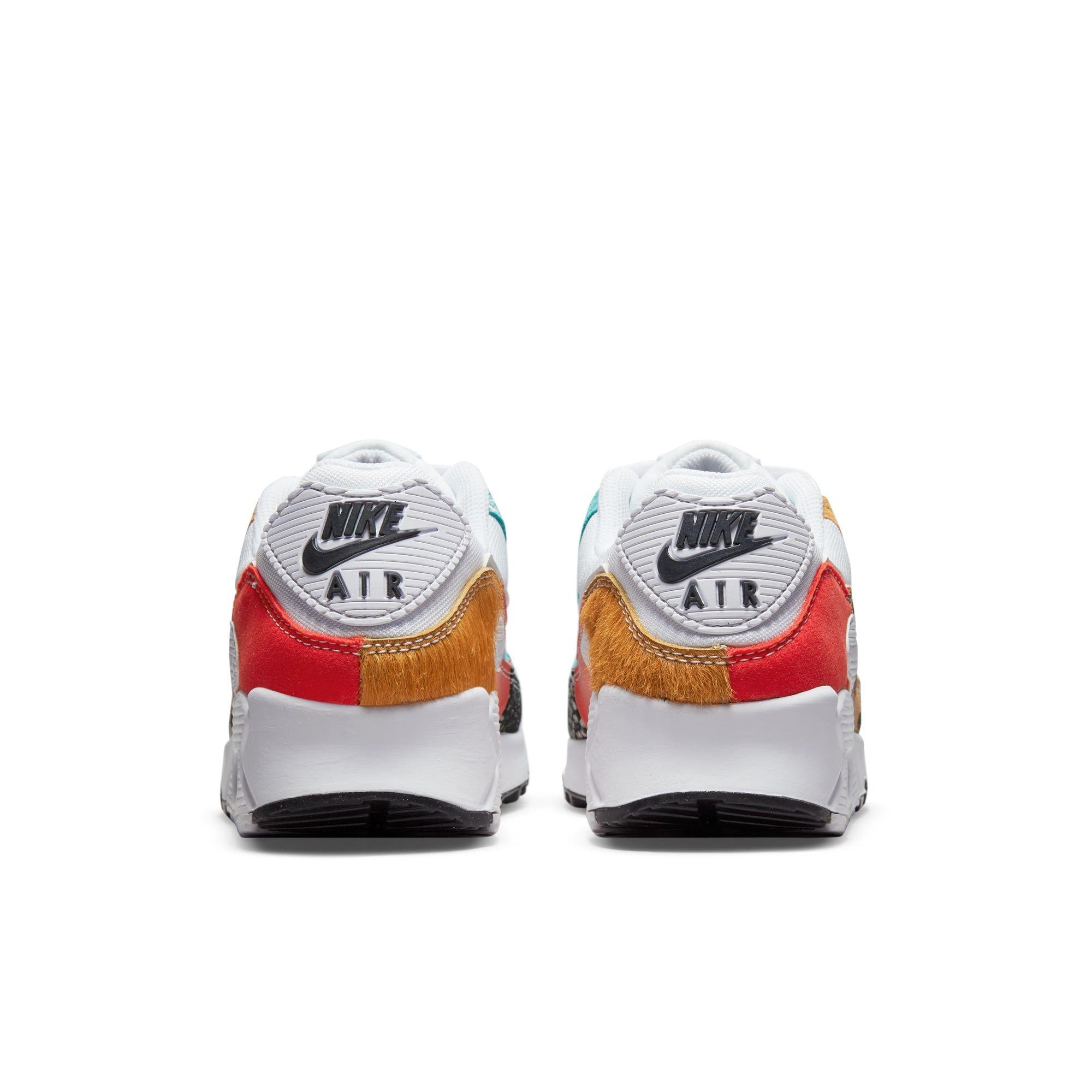 Nike Air Max 90 SE "White/Light Curry/Habanero Red" Women's Shoe - WHITE/RED/YELLOW Thumbnail View 8