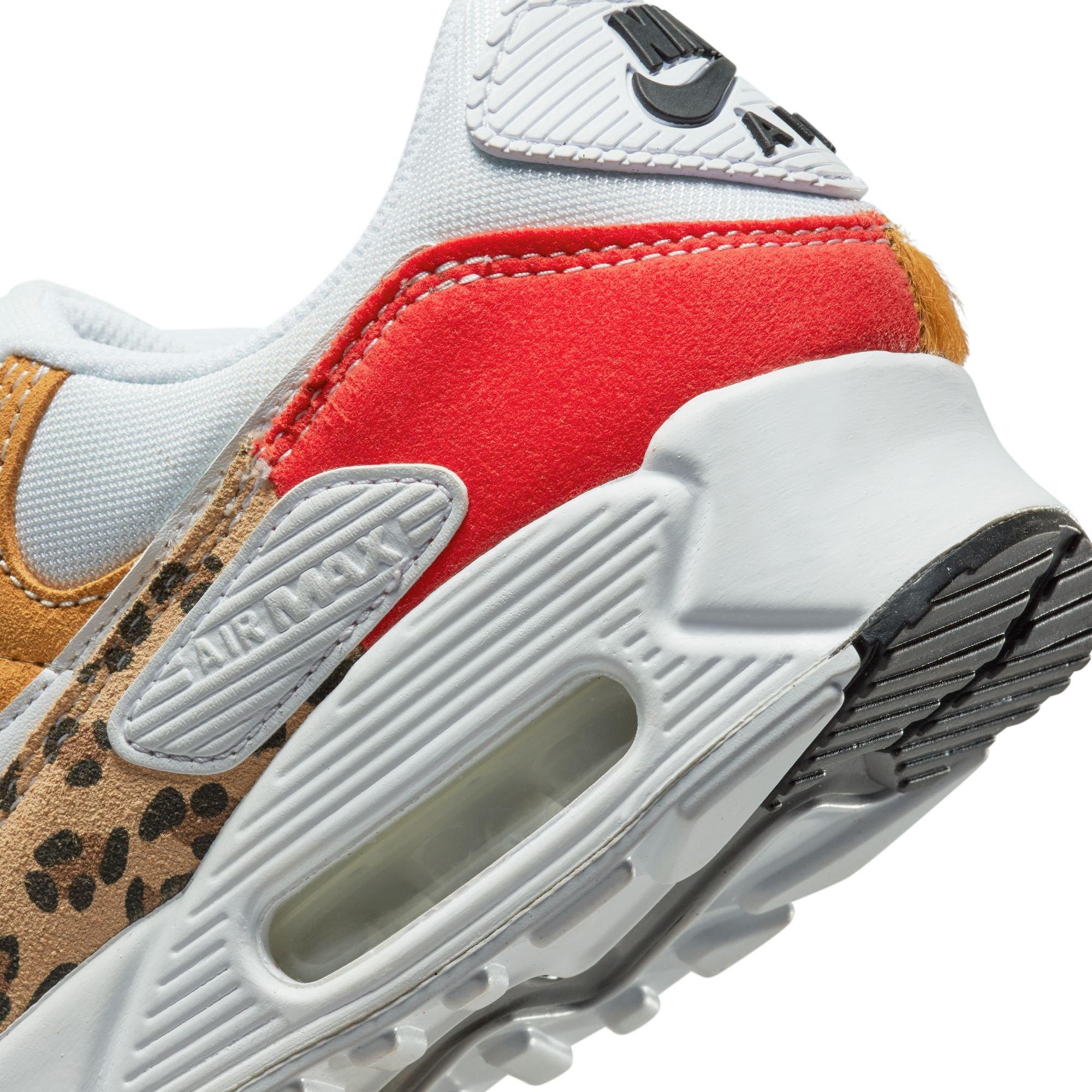 Nike Air Max 90 SE "White/Light Curry/Habanero Red" Women's Shoe - WHITE/RED/YELLOW Thumbnail View 4