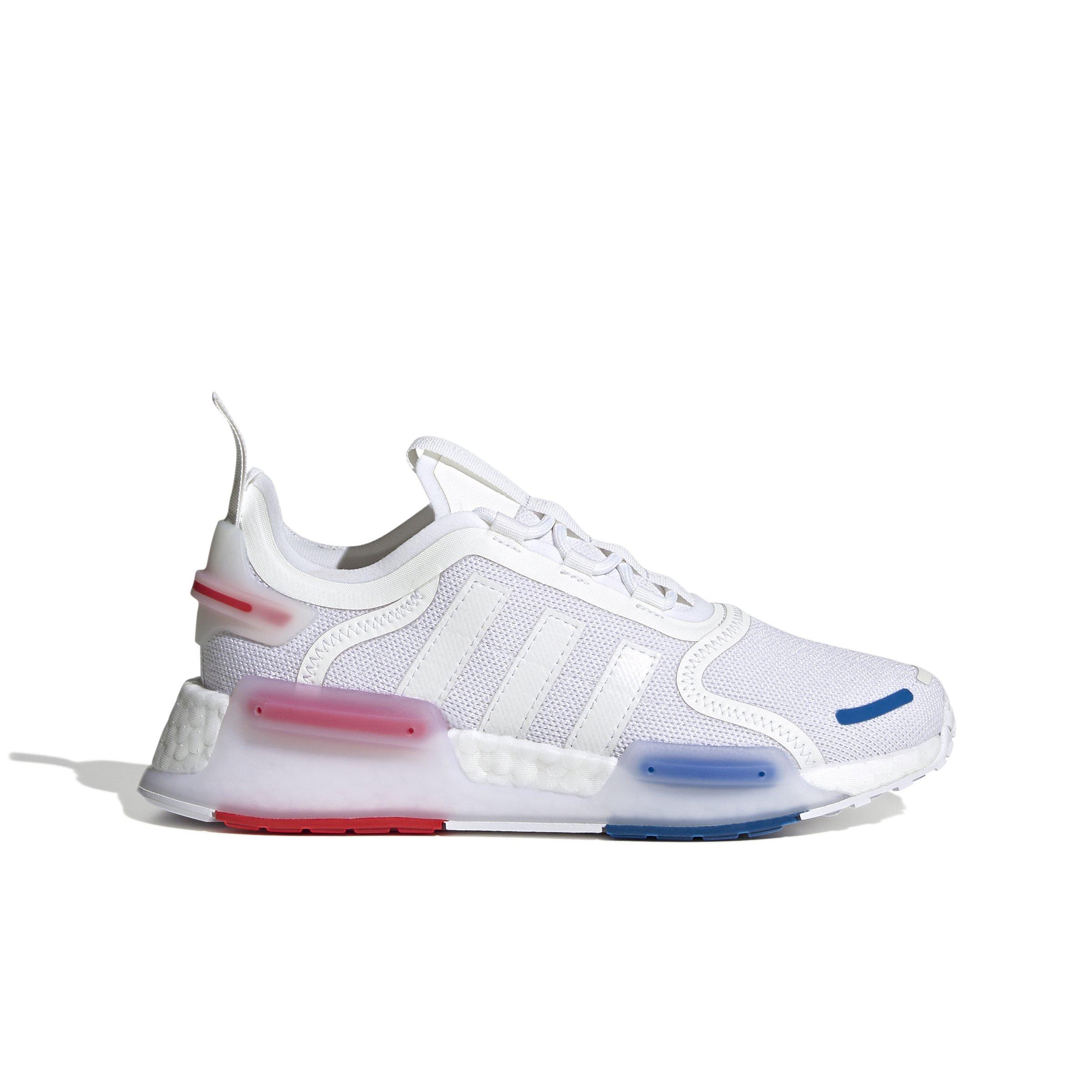 Adidas originals nmd r1 sneakers in white with red heel block sale