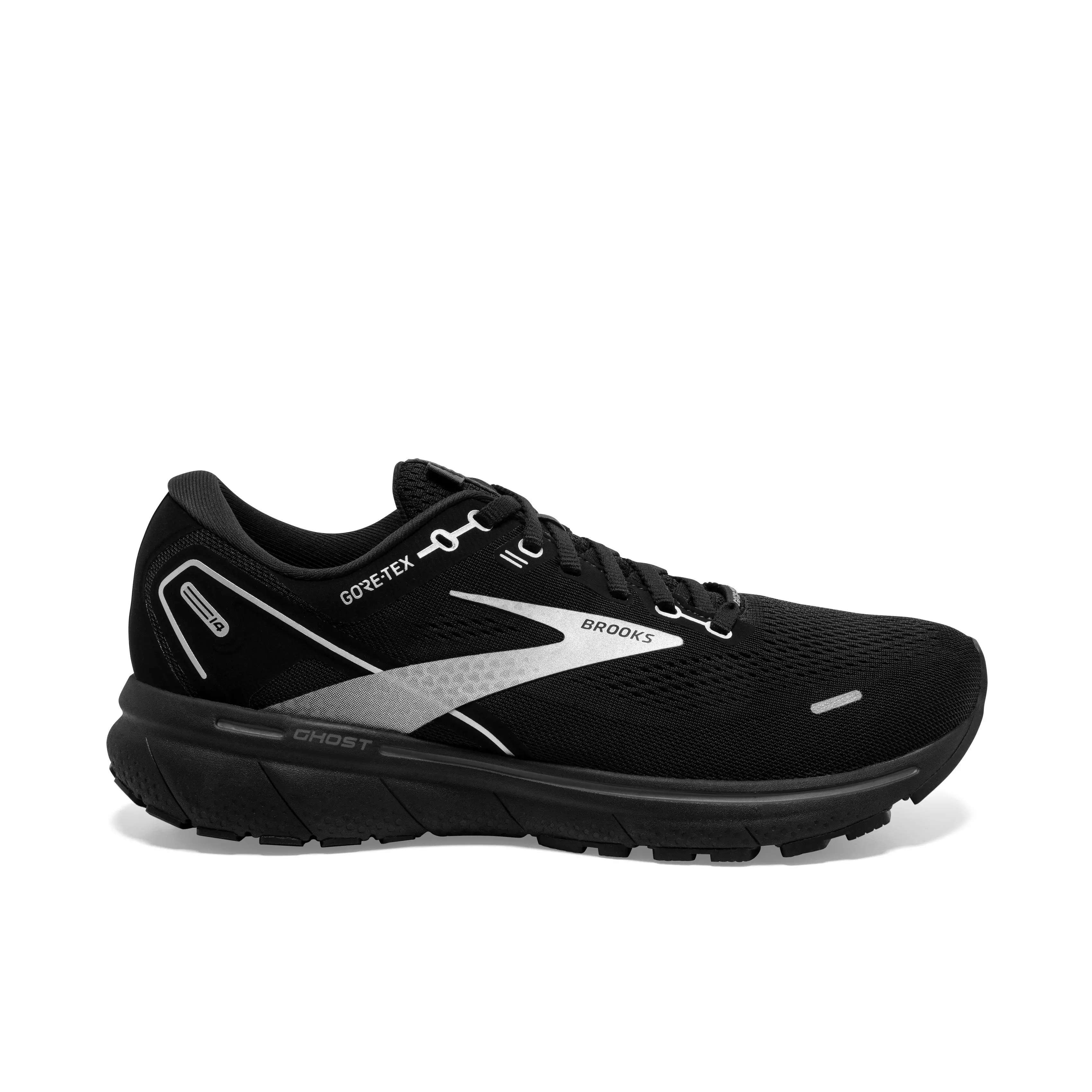 Brooks Ghost 14 GTX "Black/Black/Ebony" Men's Running Shoe - BLACK/BLACK/EBONY
