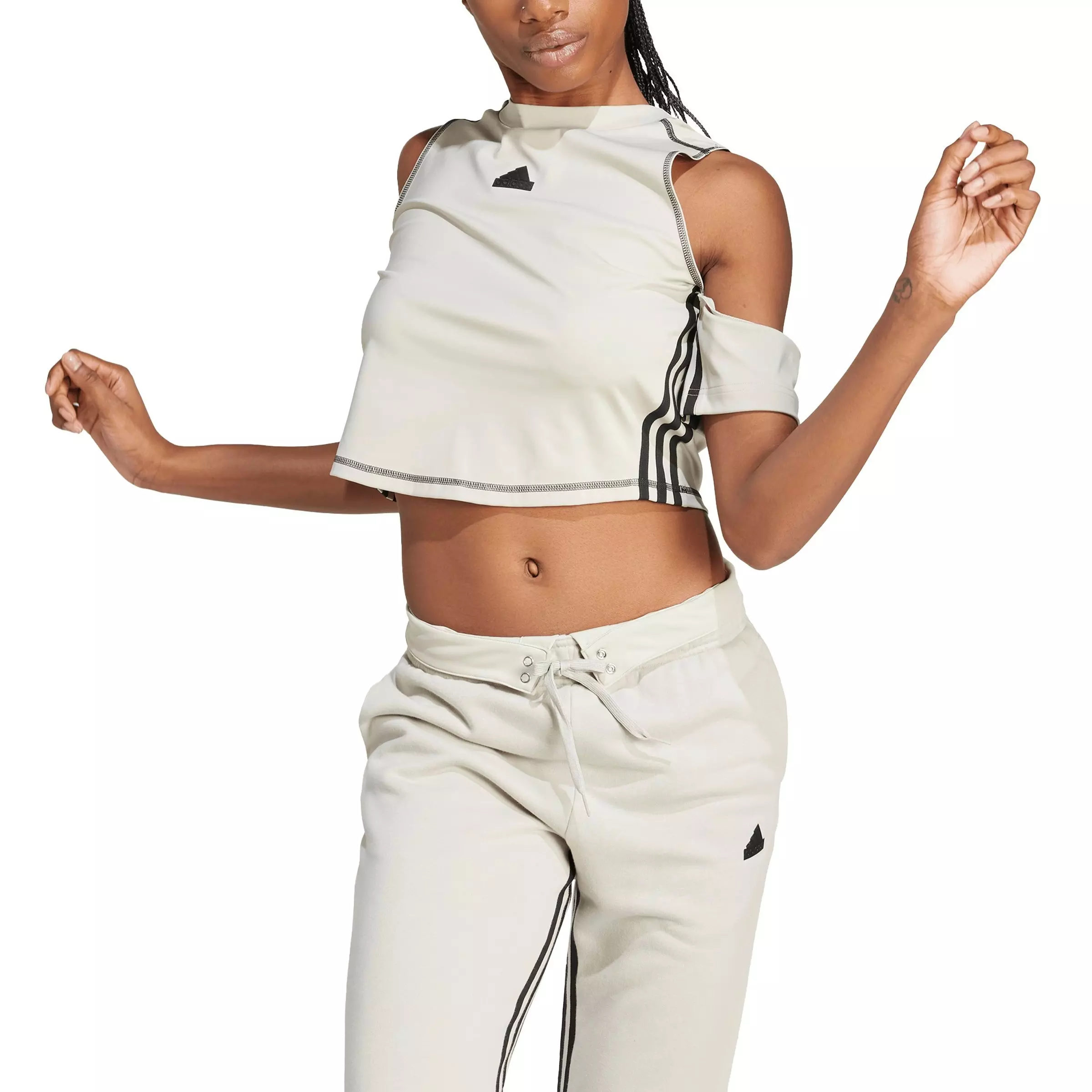 adidas Women's Dance Crop Top - Grey - GREY