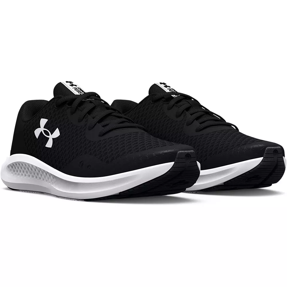 Under Armour Charged Pursuit 3 "Black/White" Grade School Boys' Running Shoe - BLACK/WHITE