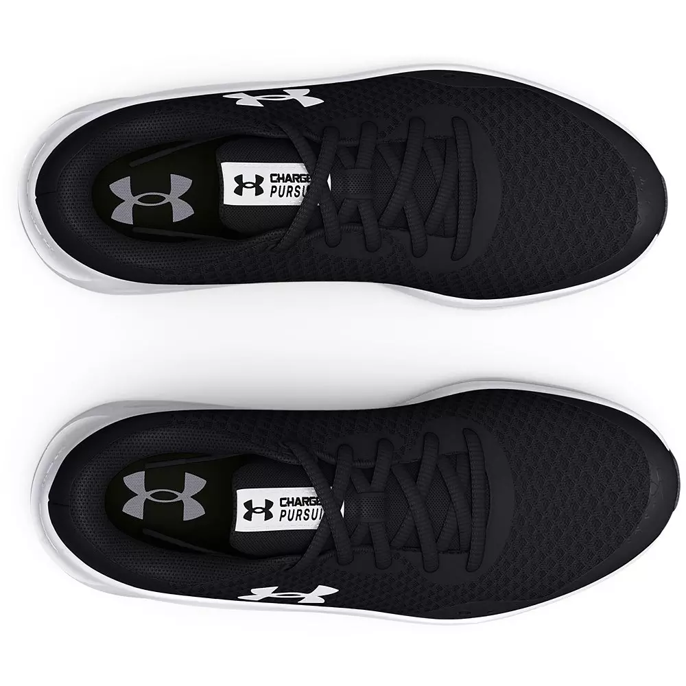 Under Armour Charged Pursuit 3 "Black/White" Grade School Boys' Running Shoe - BLACK/WHITE