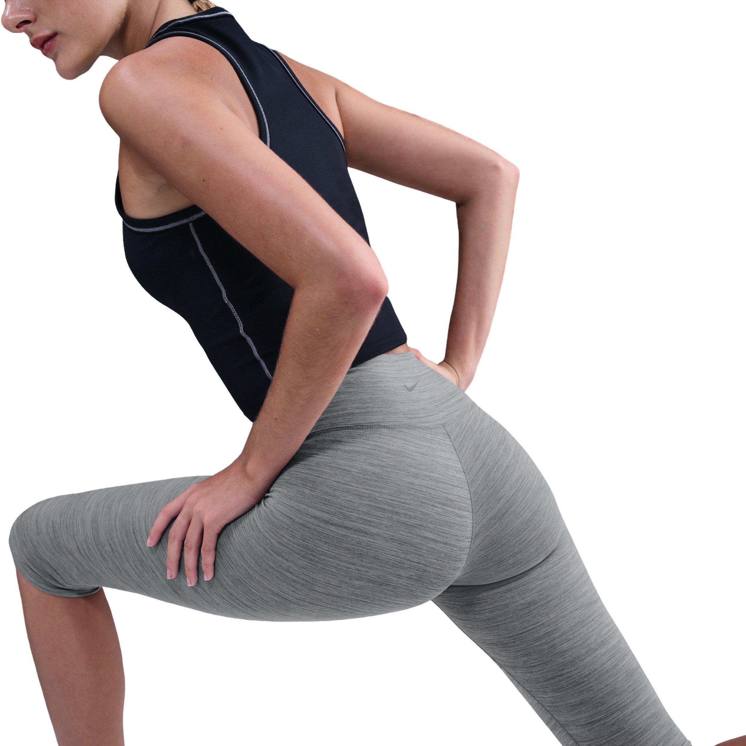 Nike Women's One High-Waisted Capri Leggings - Grey - GREY Thumbnail View 4