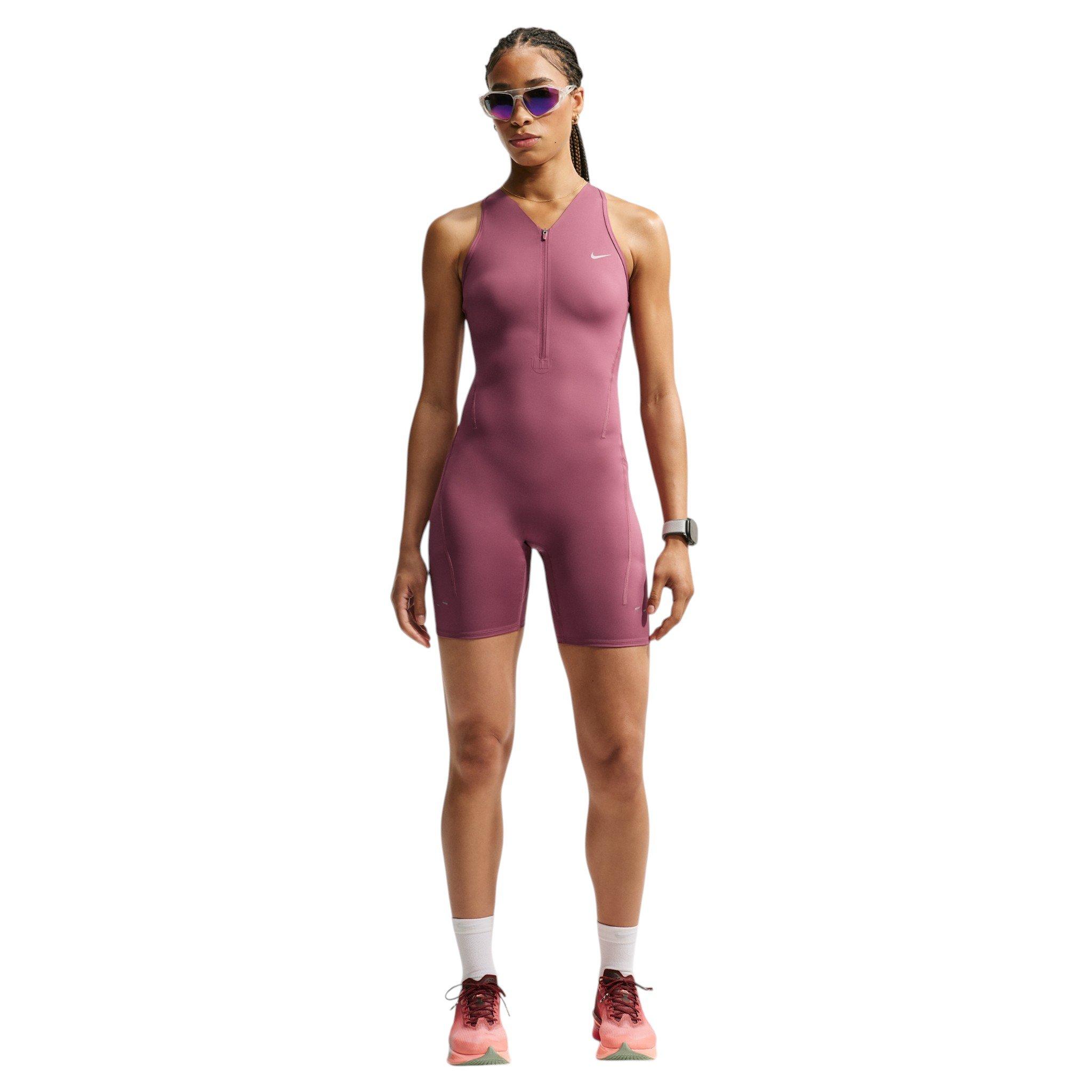Nike Women's Swift Dri-FIT Running Bodysuit - Pink Smoke - PINK SMOKE