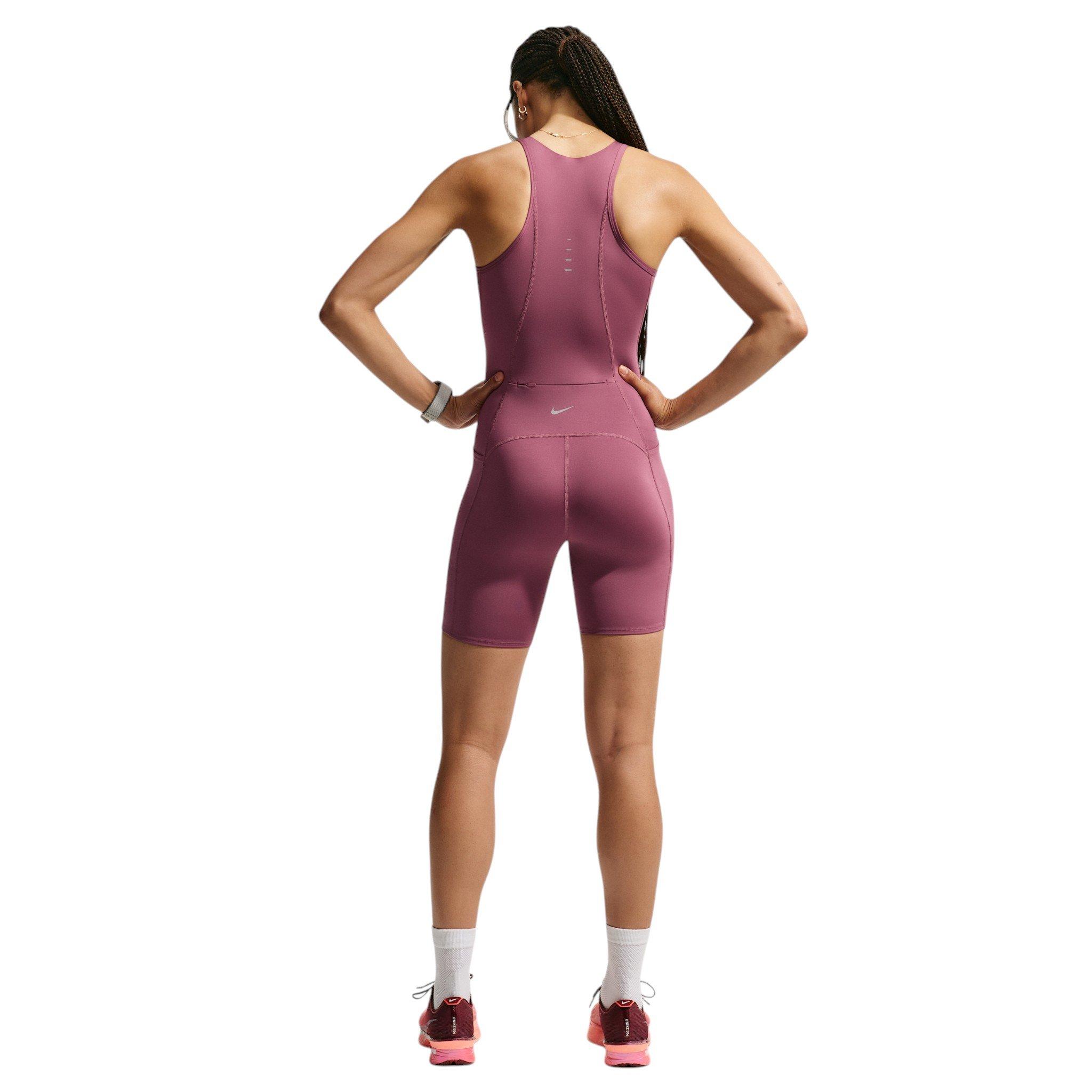 Nike Women's Swift Dri-FIT Running Bodysuit - Pink Smoke - PINK SMOKE
