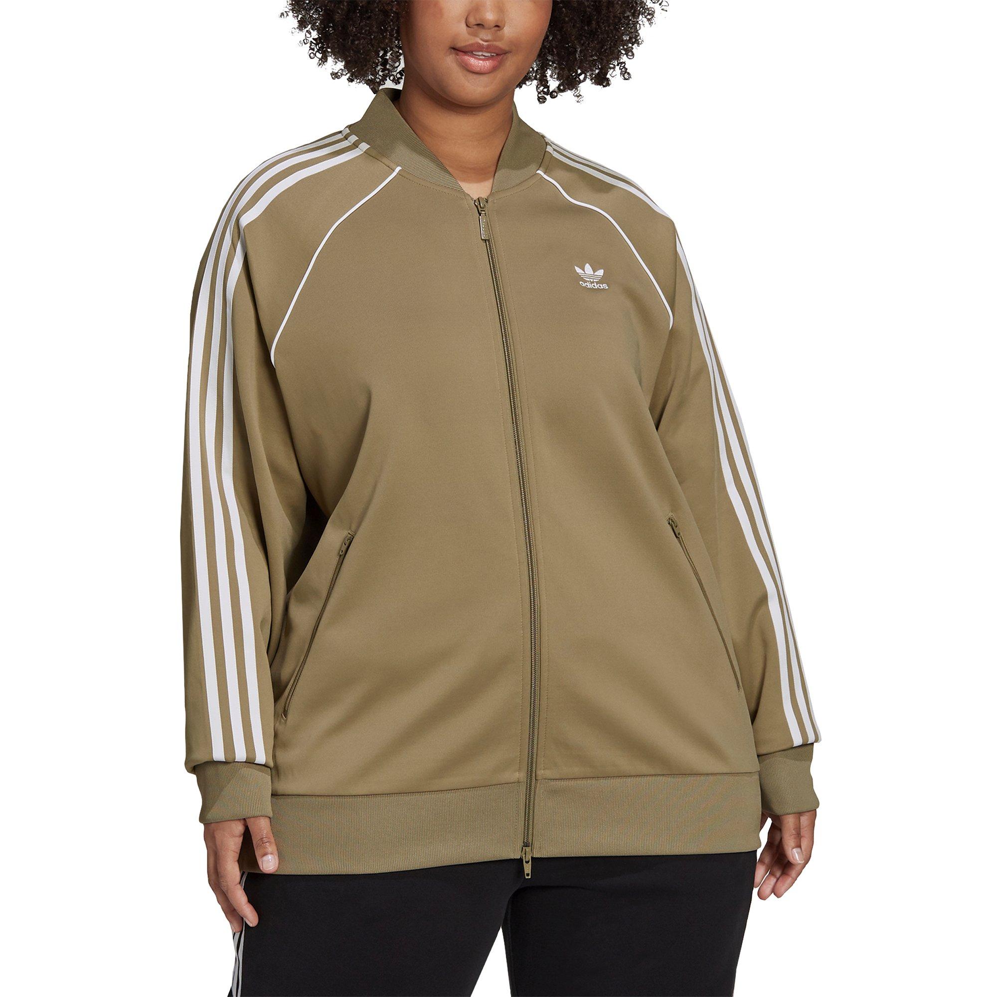 adidas Originals Women's Green Primeblue SST Track Top (Plus Size)