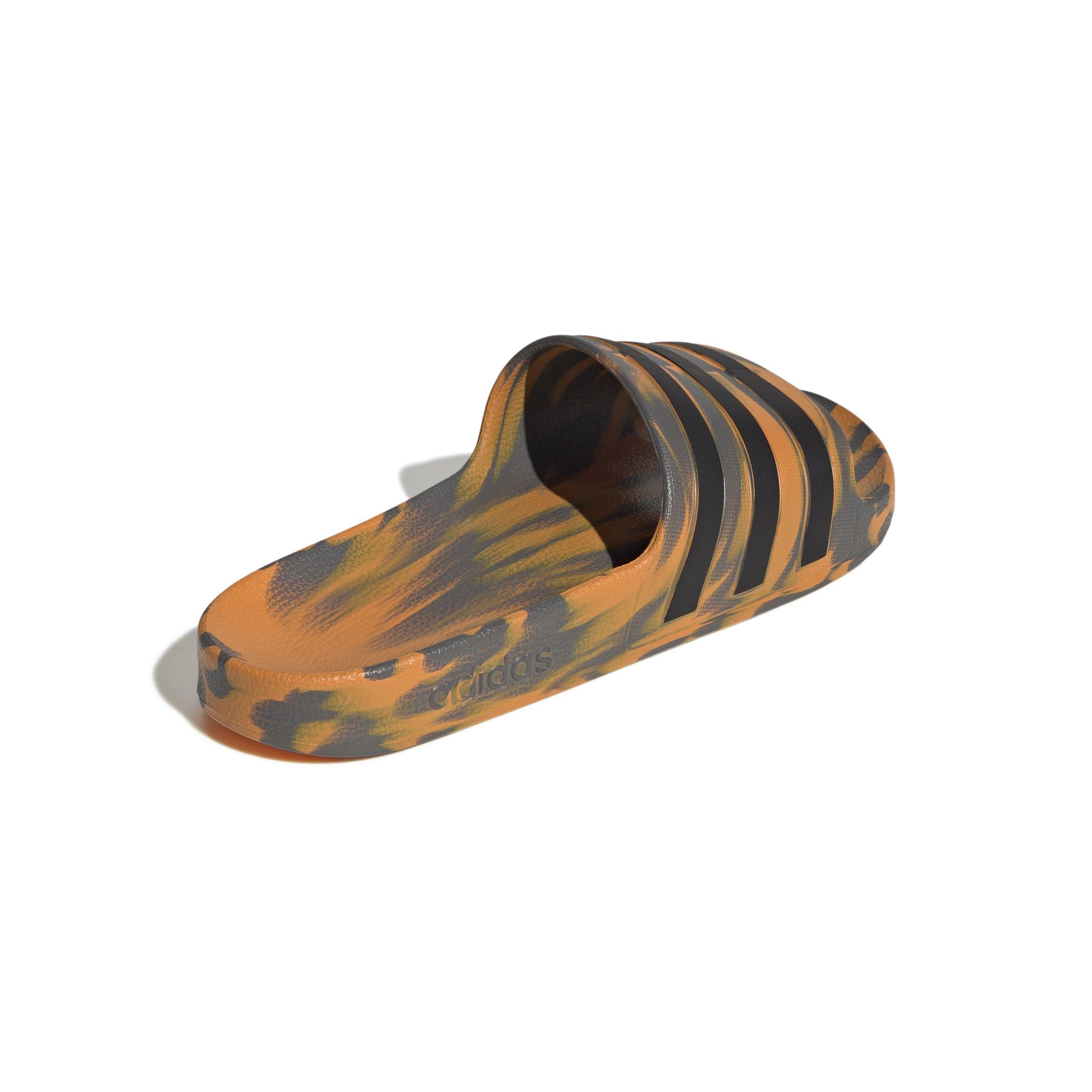 adidas Adilette Aqua "Charcoal/Core Black/Focus Orange" Unisex Slide - BROWN Thumbnail View 4