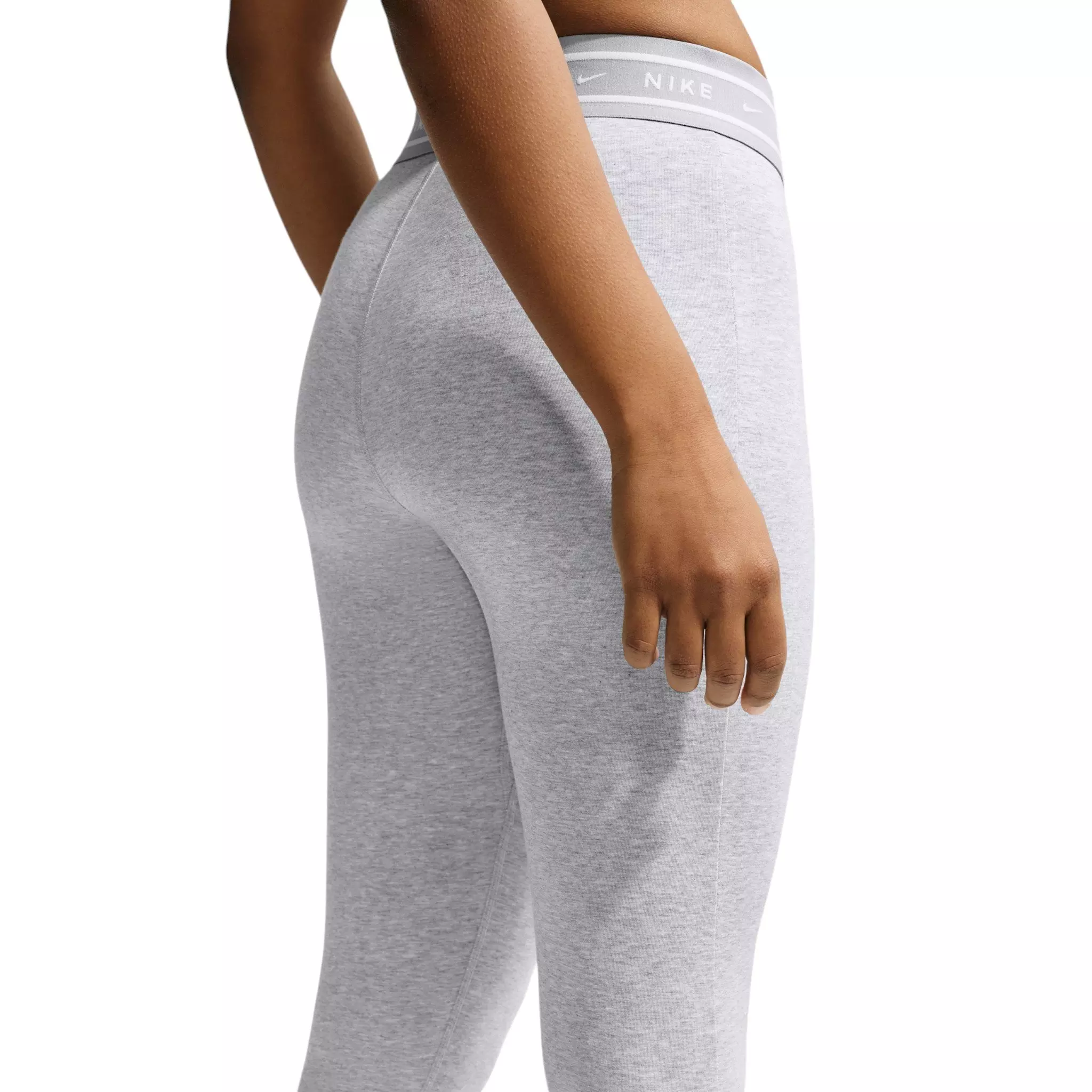 Nike Women's Sportswear Chill Jersey Tight High-Waisted Capri Leggings - Grey - GREY