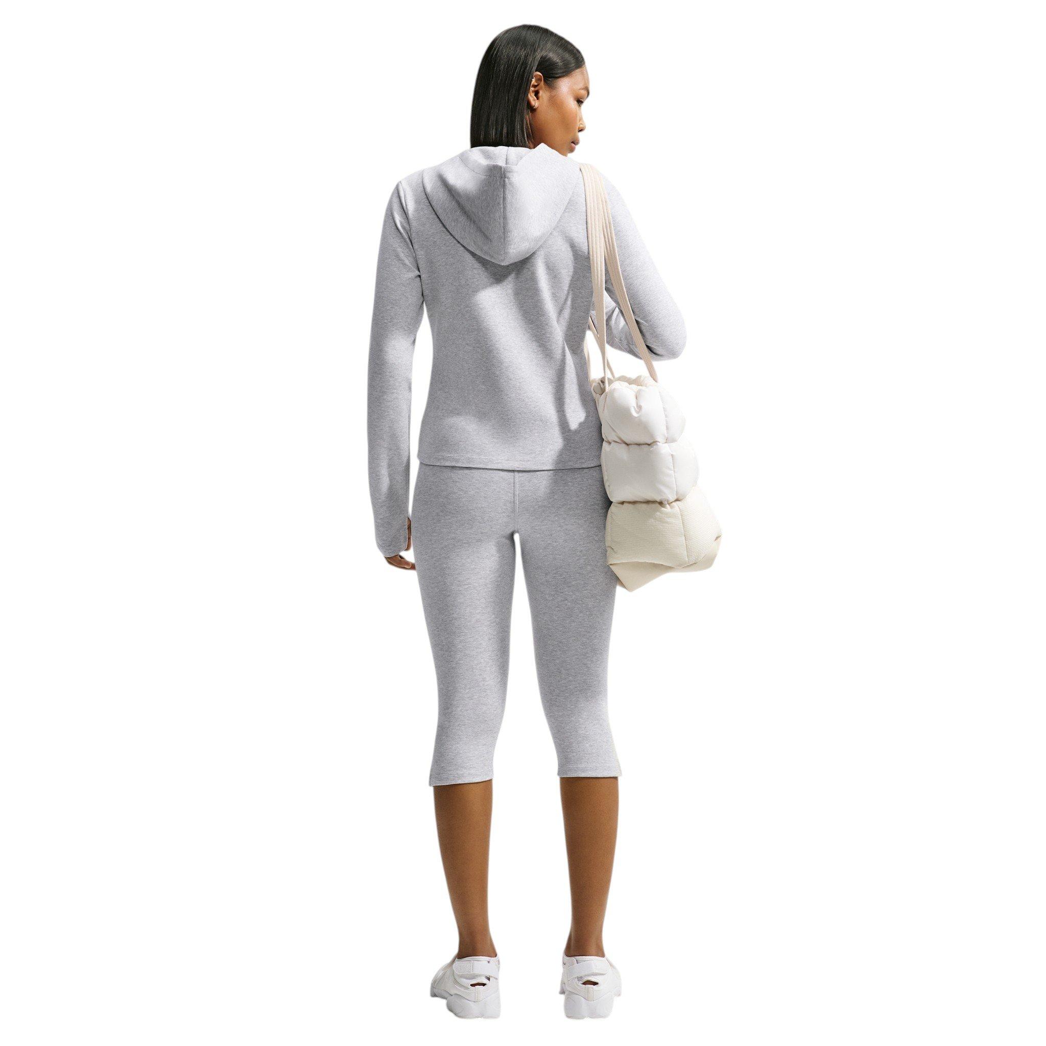 Nike Women's Sportswear Chill Jersey Tight High-Waisted Capri Leggings - Grey - GREY