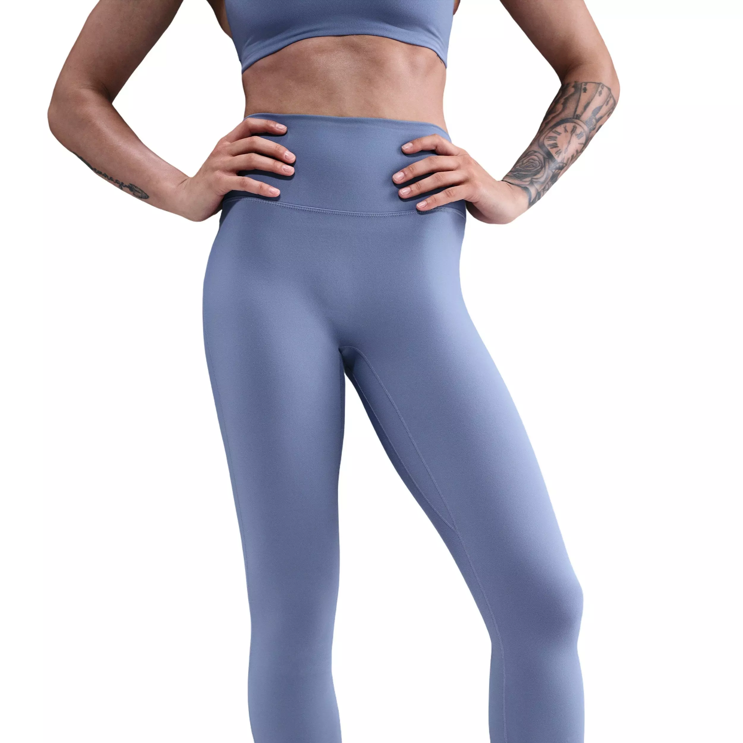 Nike Women's One Seamless Front High-Waisted Full-Length Leggings - Blue - BLUE