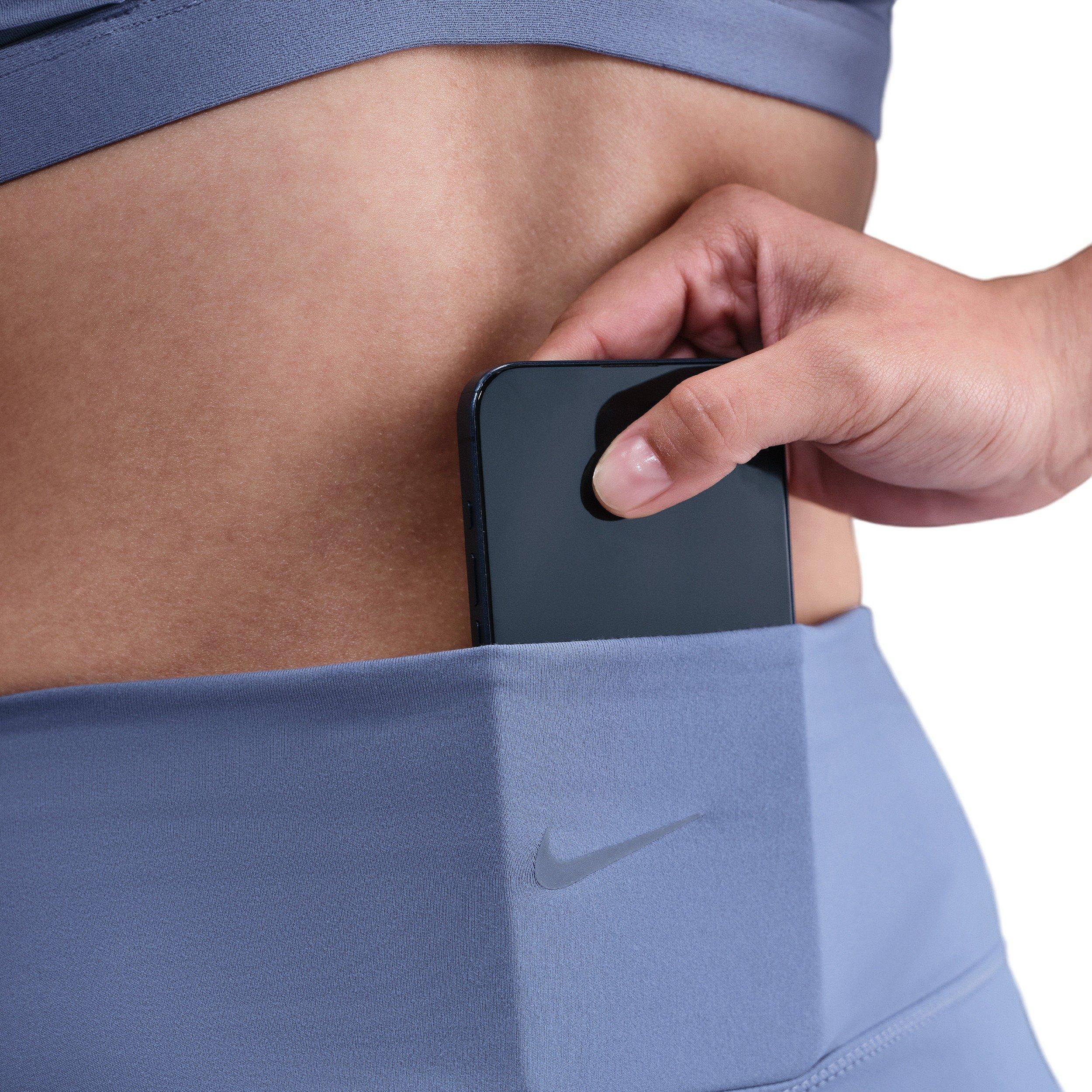 Nike Women's One Seamless Front High-Waisted Full-Length Leggings - Blue - BLUE Thumbnail View 6