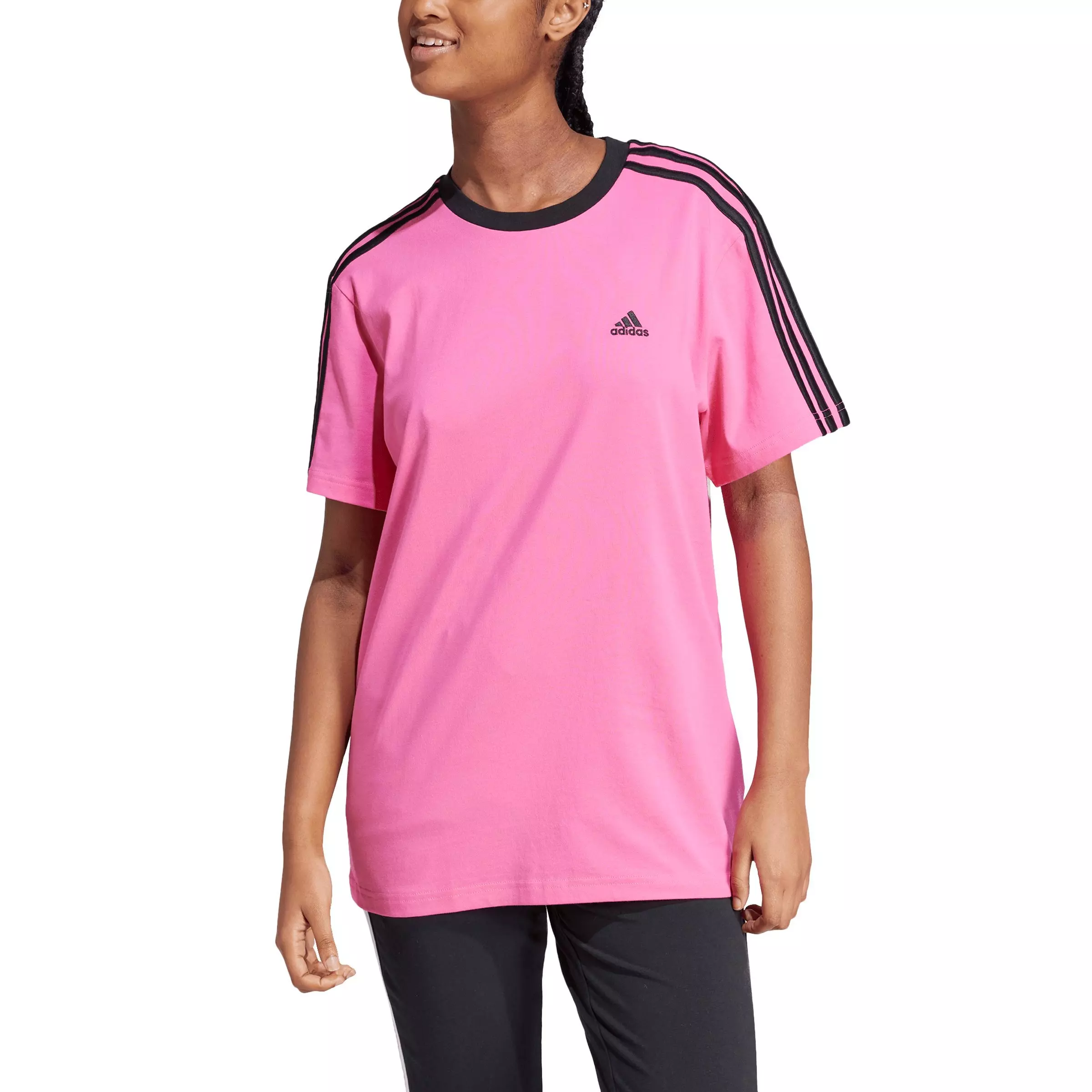 adidas Women's Essentials 3-Stripes T-Shirt - Pink - PINK
