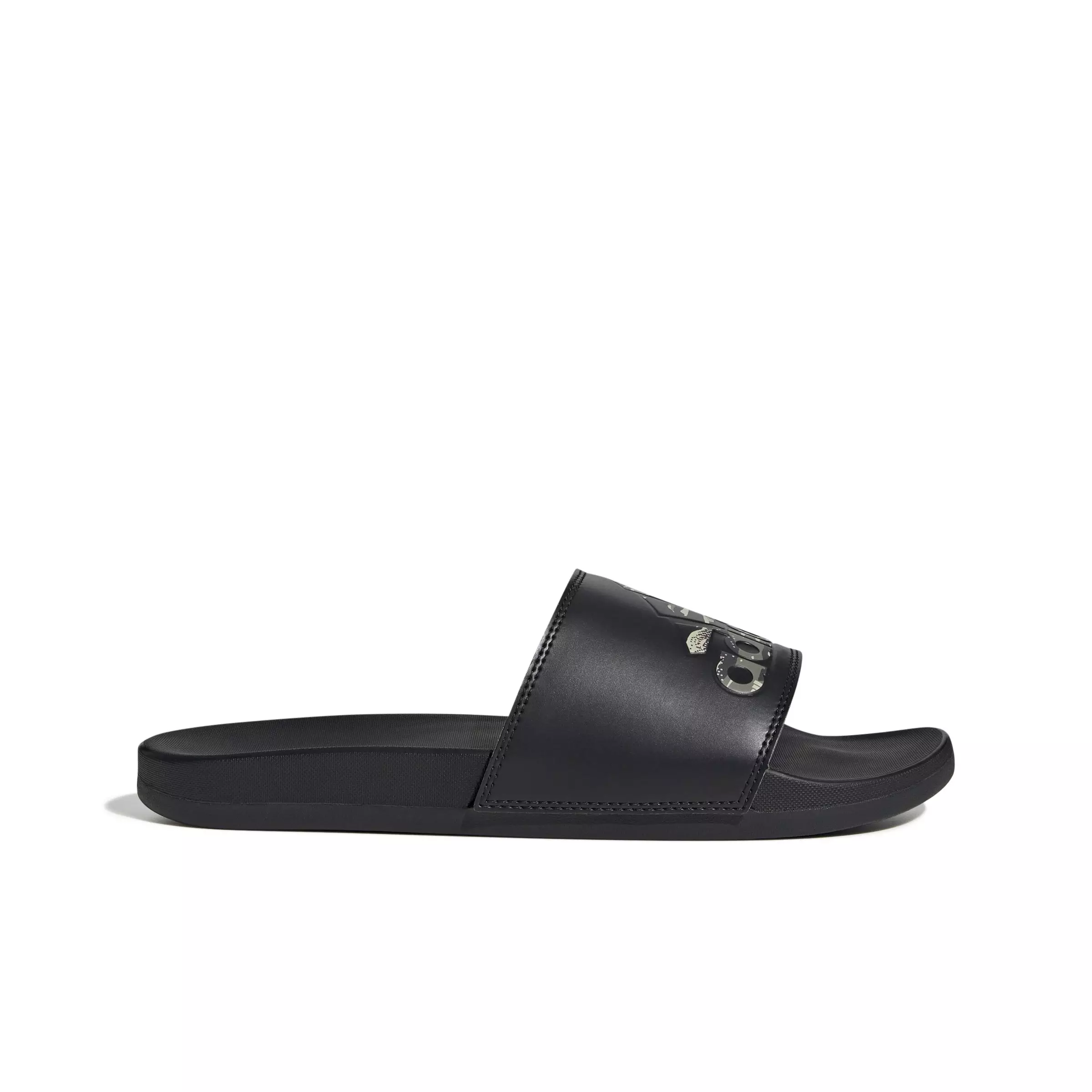 adidas Adilette Comfort "Core Black/Silver Pebble/Core Black" Unisex Slide - BLACK