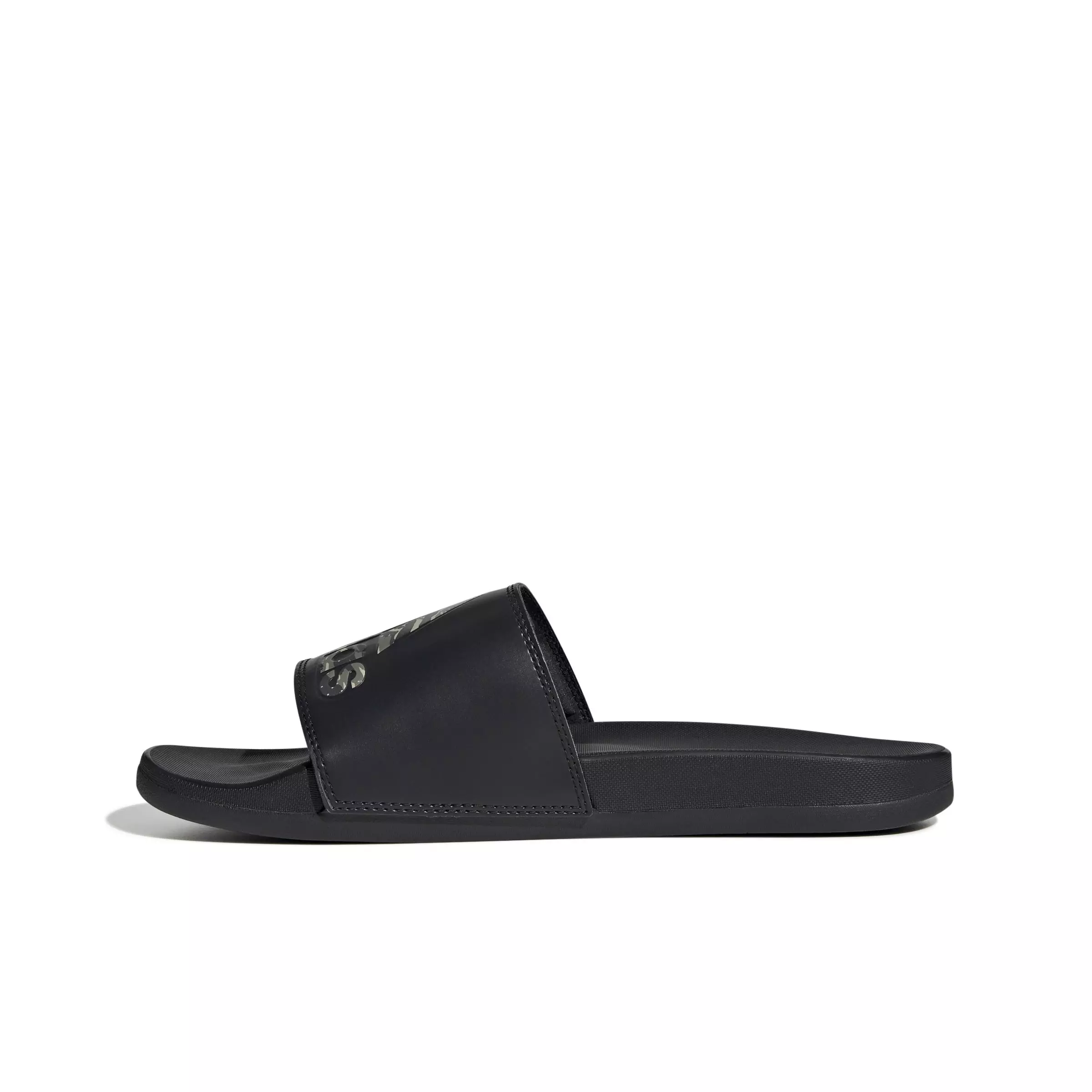 adidas Adilette Comfort "Core Black/Silver Pebble/Core Black" Unisex Slide - BLACK