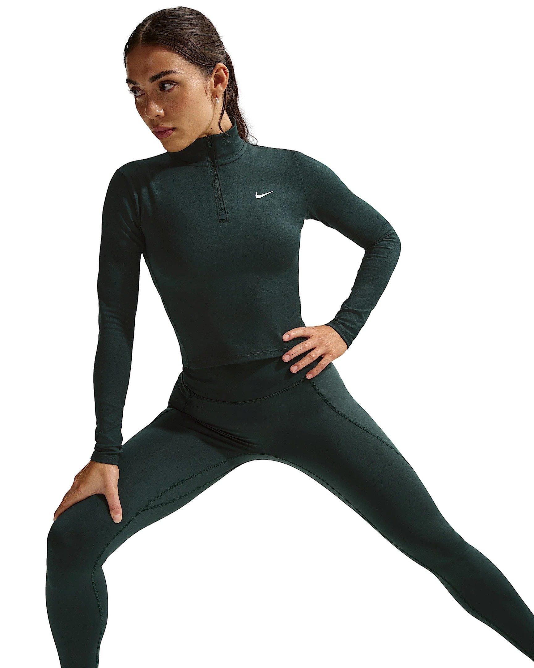 Nike Women's Universa High-Waisted Full-Length Leggings with No Front Seam - Green - GREEN Thumbnail View 3