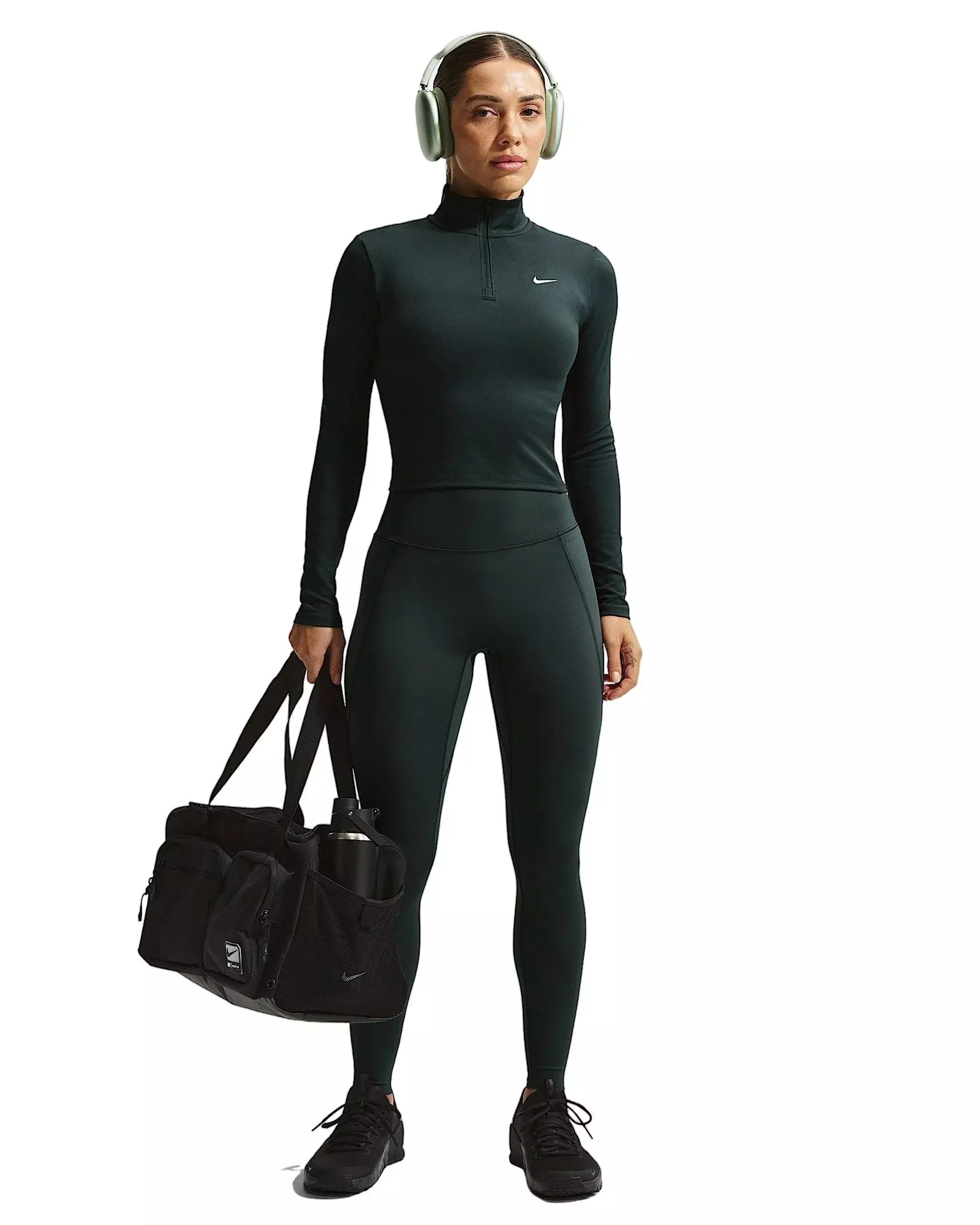 Nike Women's Universa High-Waisted Full-Length Leggings with No Front Seam - Green - GREEN