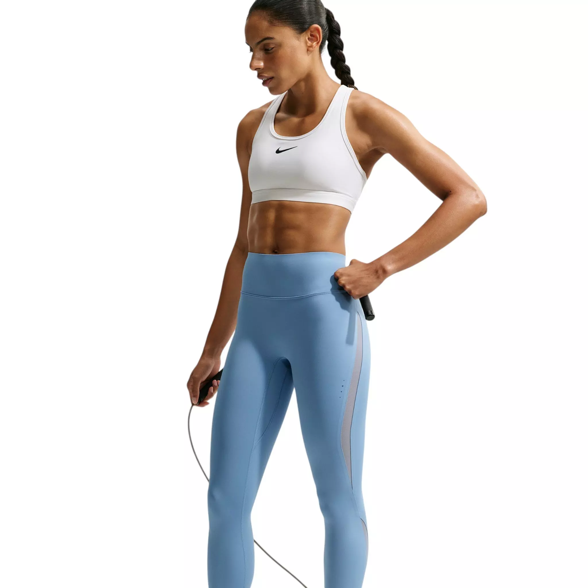 Nike Women's Universa High-waisted 7/8 Mesh Leggings - Blue - BLUE