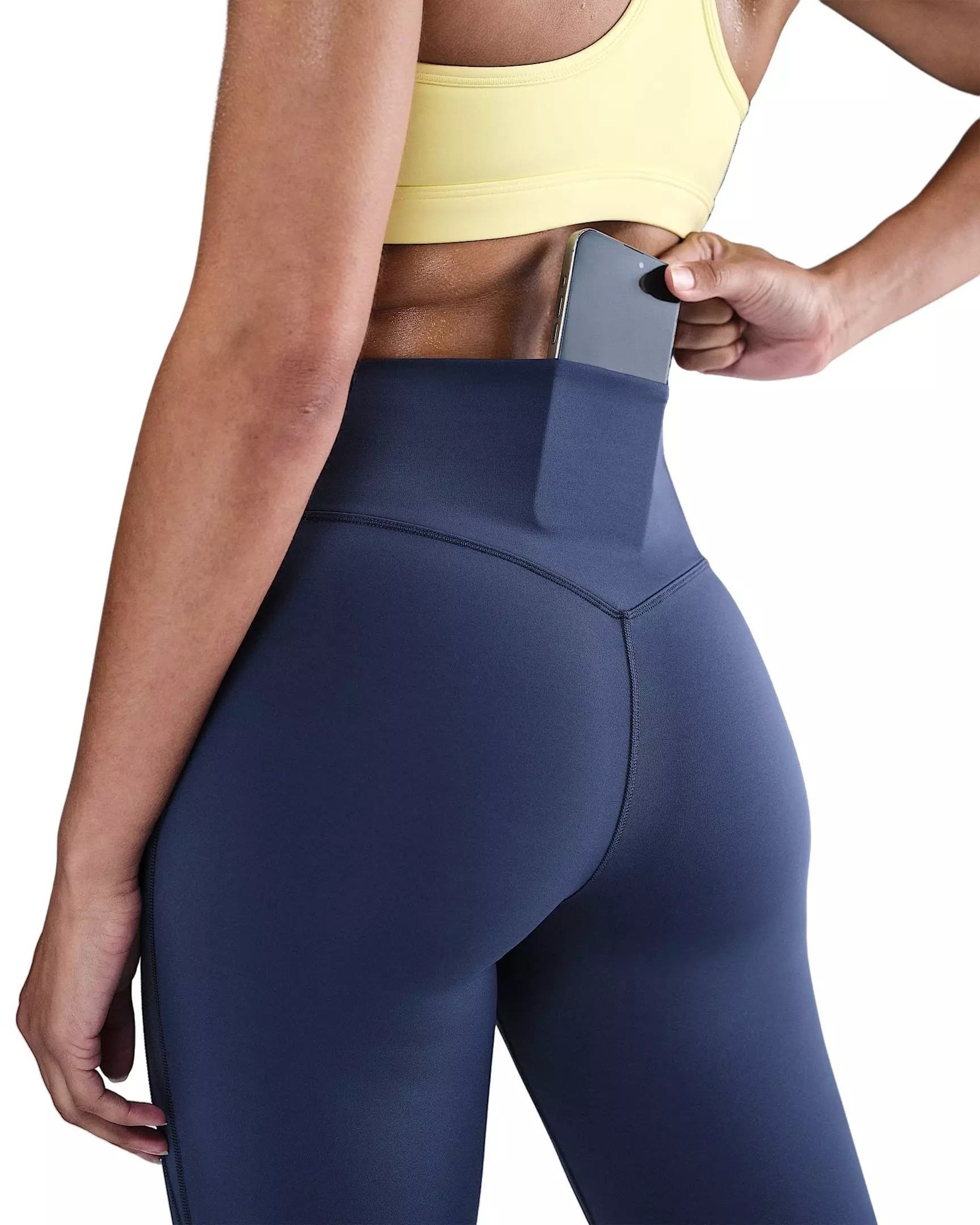 Nike Women's Universa High-Waisted Full-Length Leggings with No Front Seam - Blue - BLUE