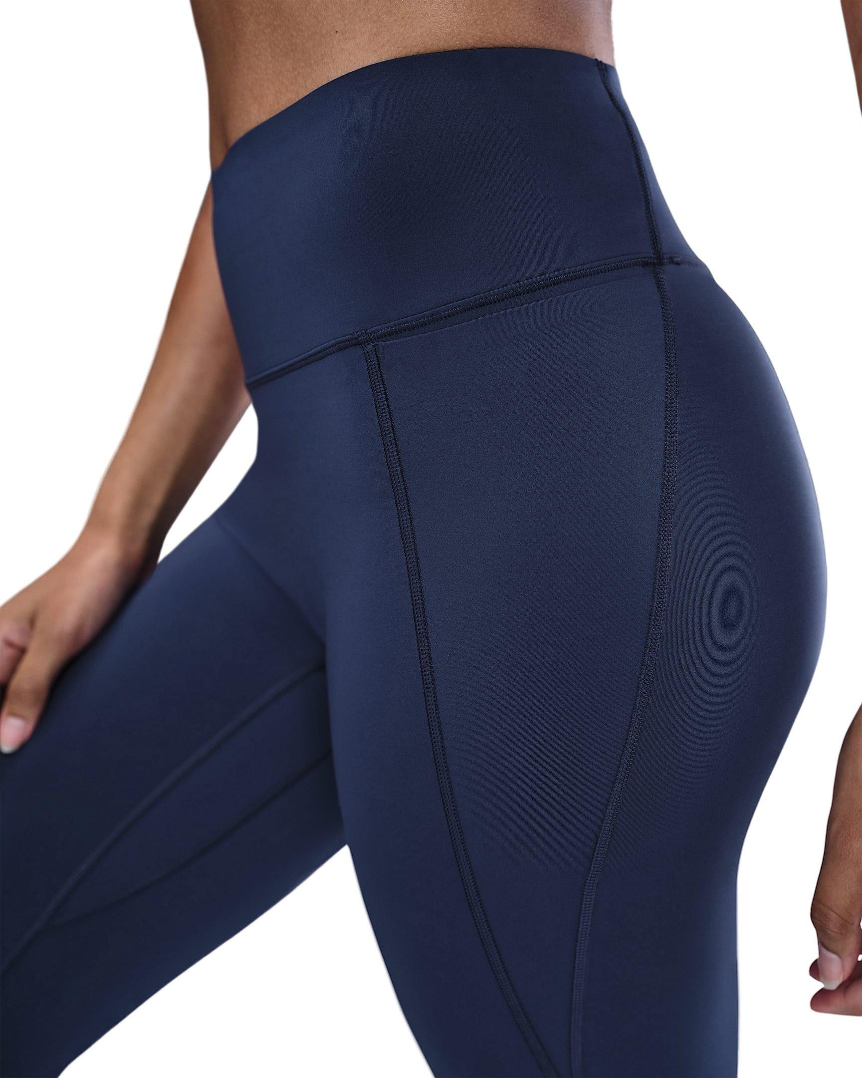 Nike Women's Universa High-Waisted Full-Length Leggings with No Front Seam - Blue - BLUE Thumbnail View 4