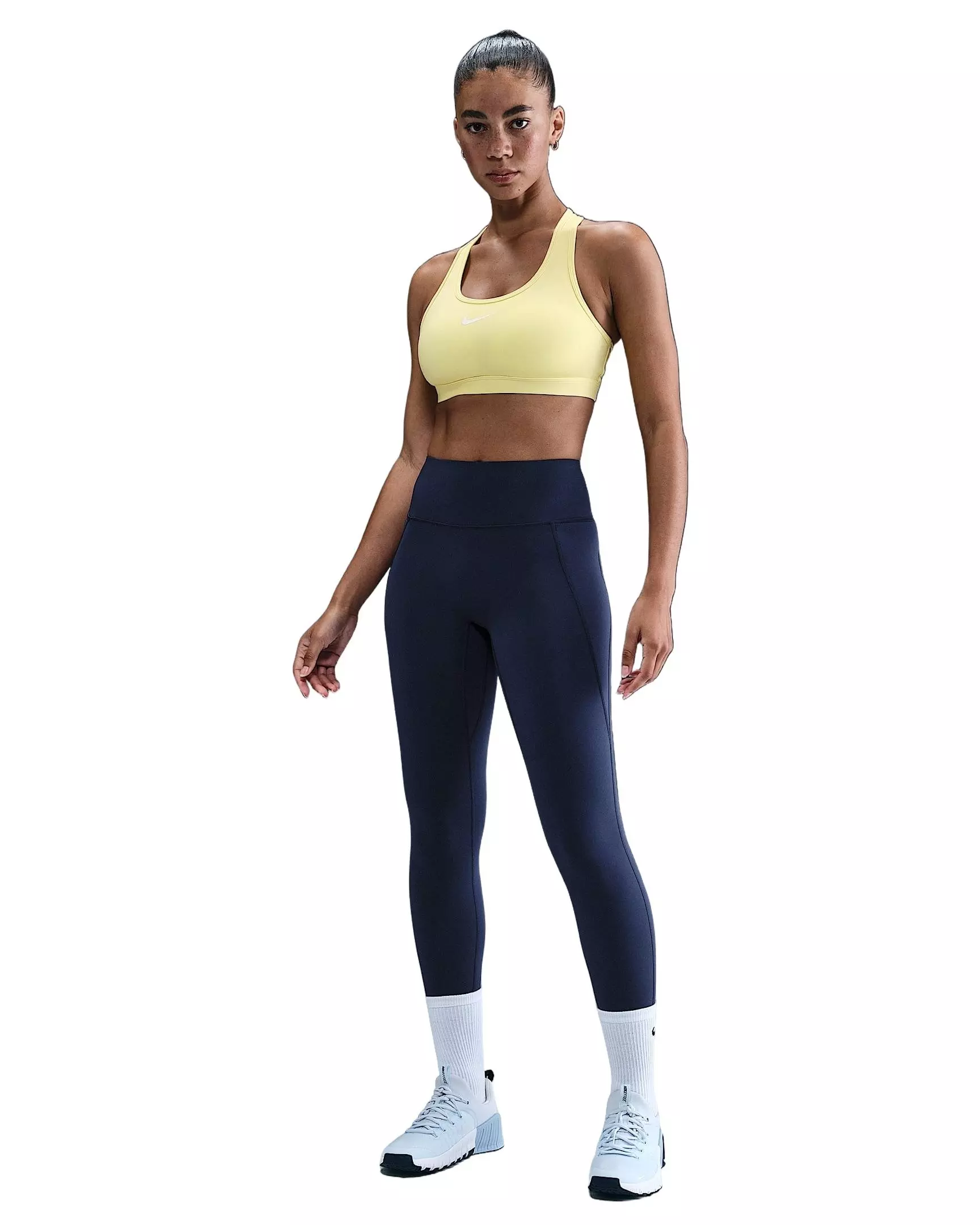 Nike Women's Universa High-Waisted Full-Length Leggings with No Front Seam - Blue - BLUE