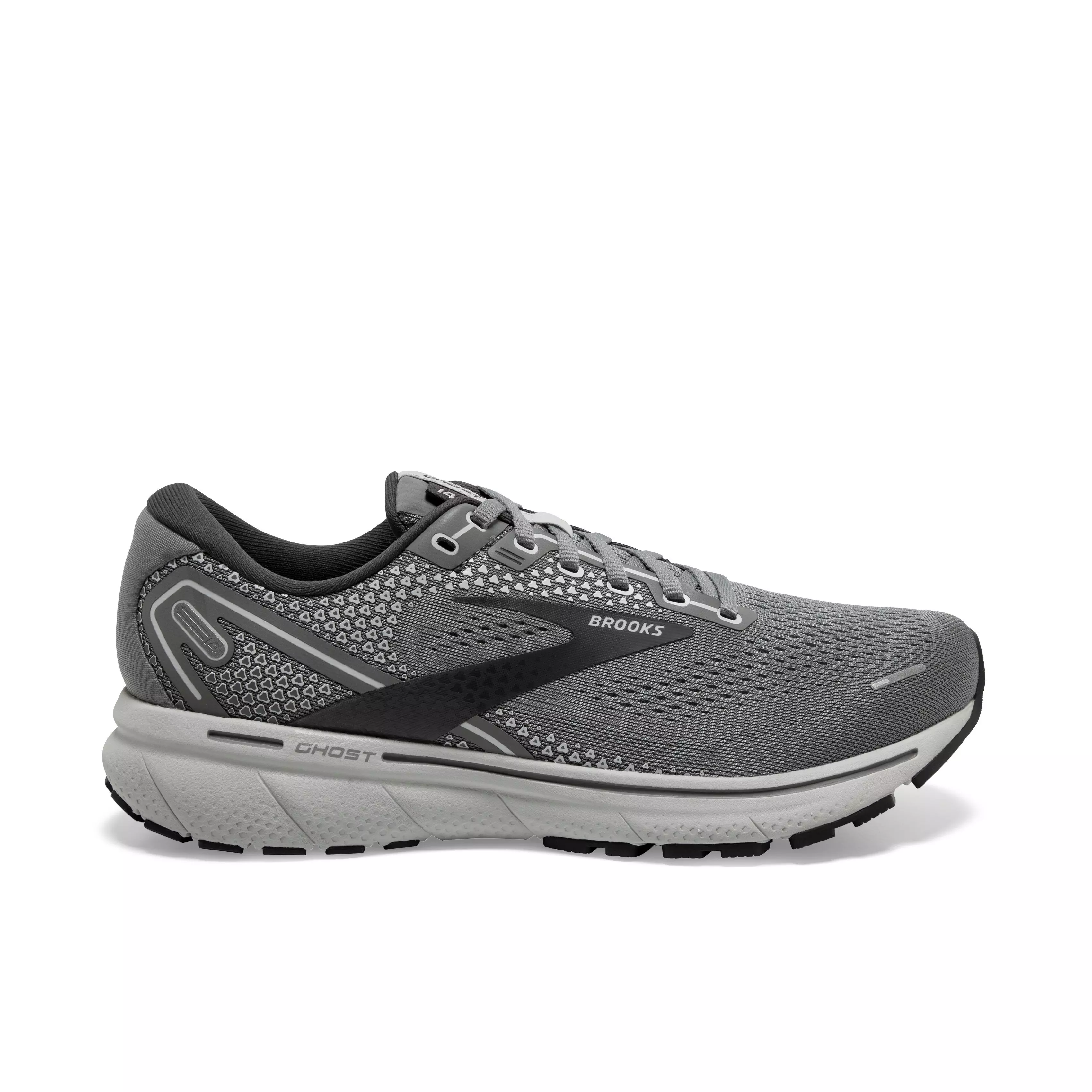 Brooks Ghost 14 "Grey/Alloy/Oyster" Men's Wide Running Shoe - GREY/ALLOY/OYSTER