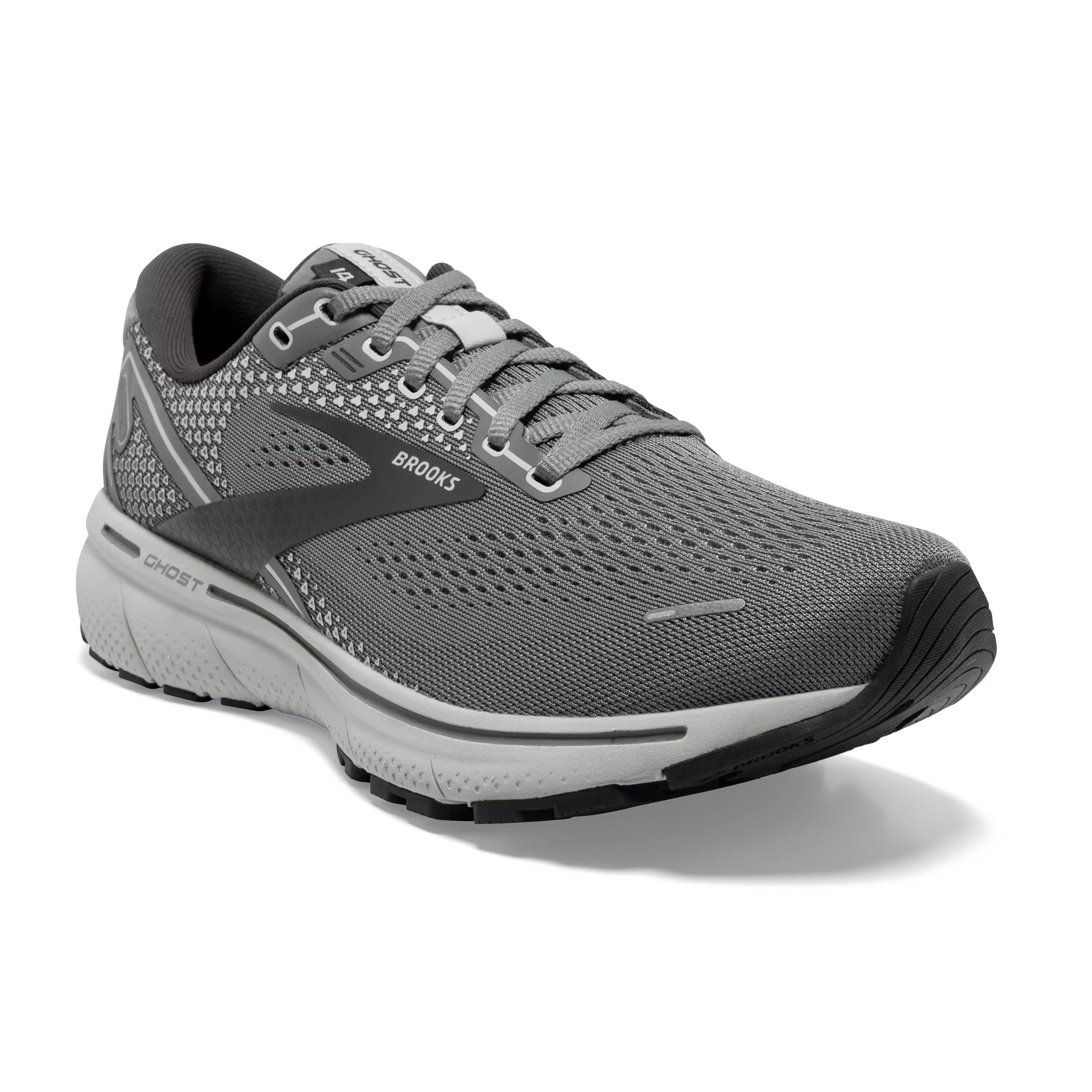 Brooks Ghost 14 "Grey/Alloy/Oyster" Men's Wide Running Shoe - GREY/ALLOY/OYSTER