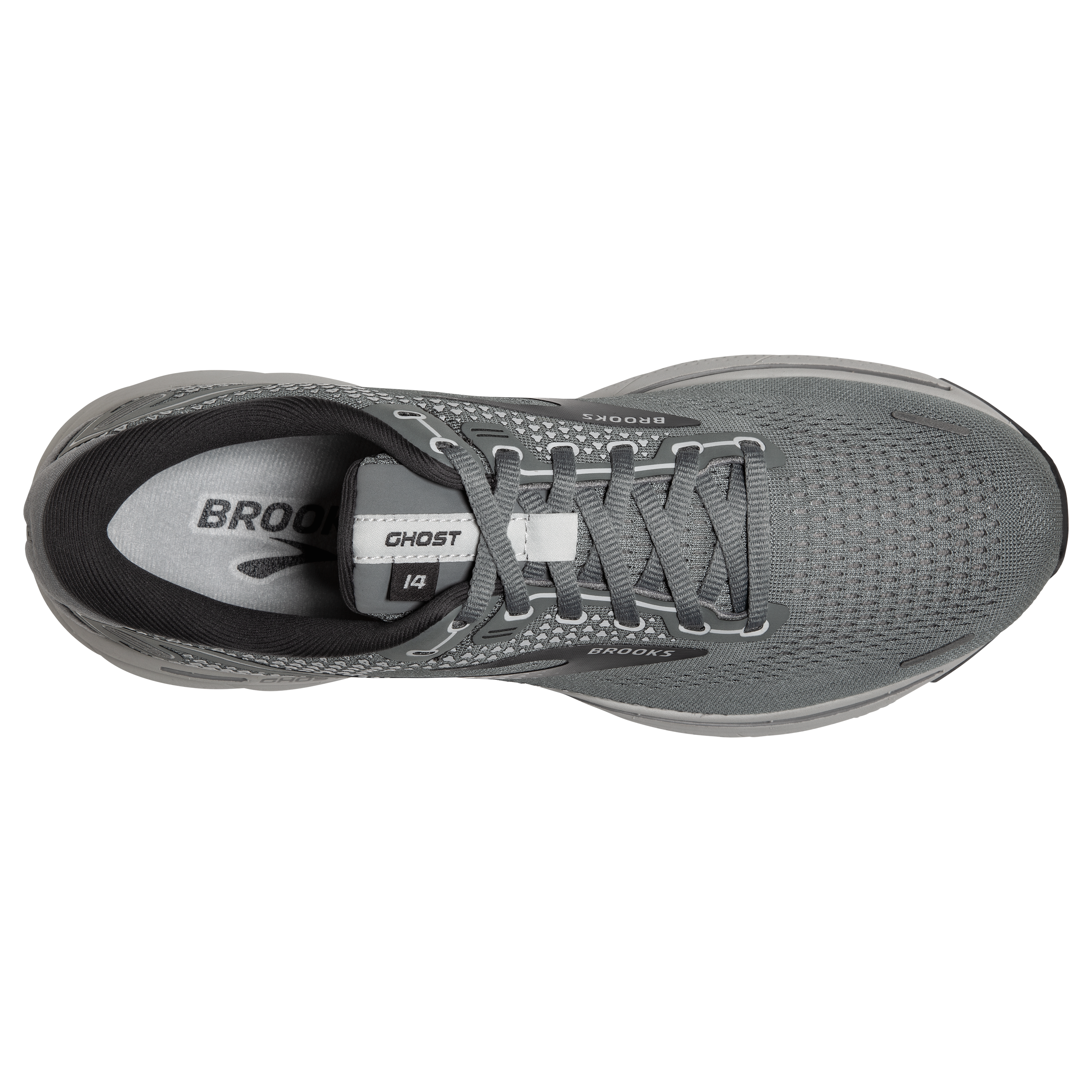 Brooks Ghost 14 "Grey/Alloy/Oyster" Men's Wide Running Shoe - GREY/ALLOY/OYSTER Thumbnail View 5