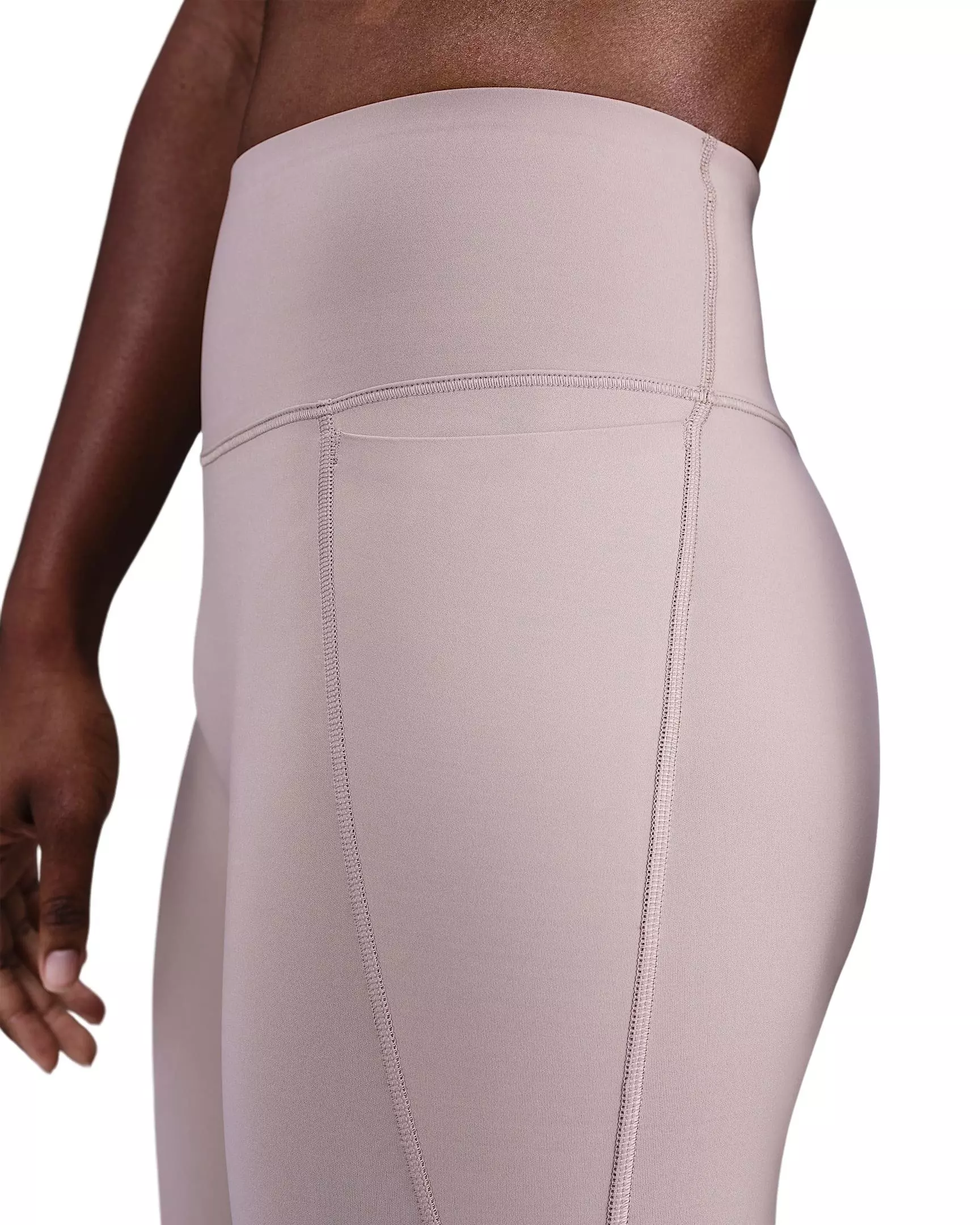 Nike Women's Universa High-Waisted 7/8 Leggings with No Front Seam - Brown - BROWN