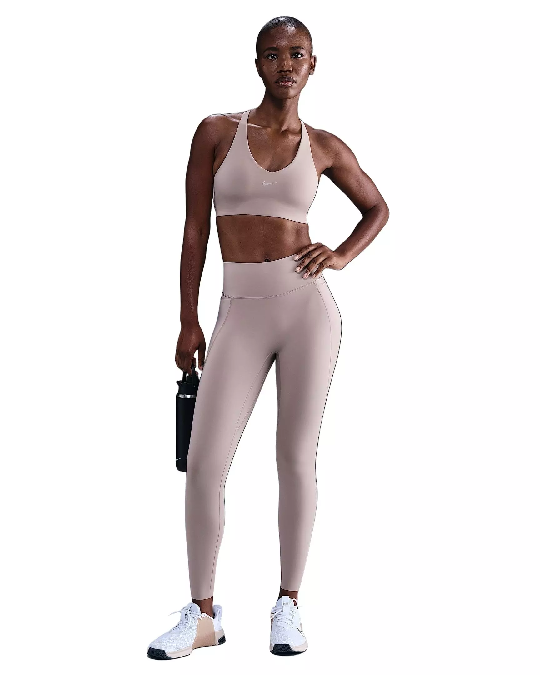 Nike Women's Universa High-Waisted 7/8 Leggings with No Front Seam - Brown - BROWN