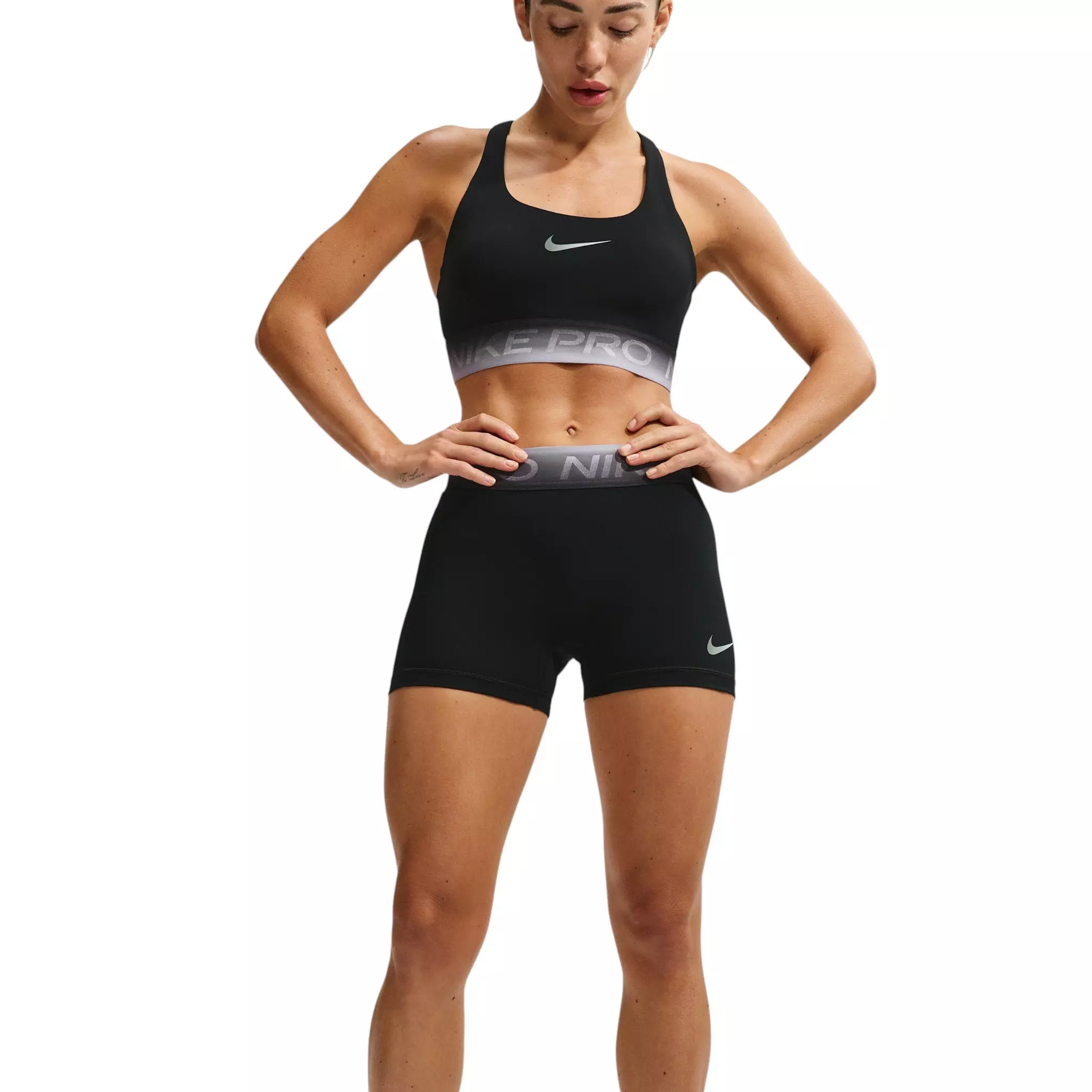 Nike Women's Pro Mid-Rise 3" Shorts - Black - BLACK