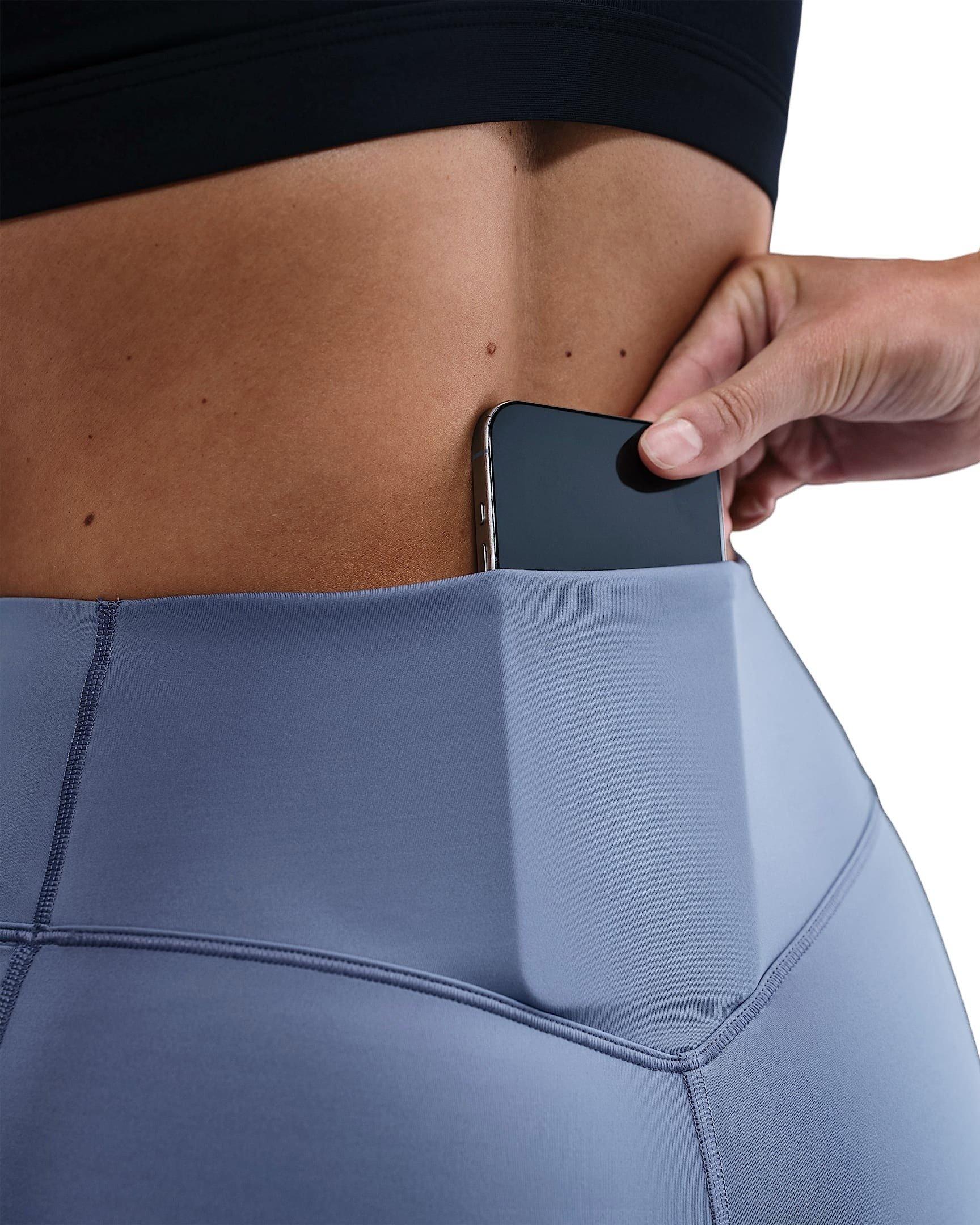 Nike Women's Universa High-Waisted 7/8 Leggings with No Front Seam - Light Blue - LIGHT BLUE Thumbnail View 3