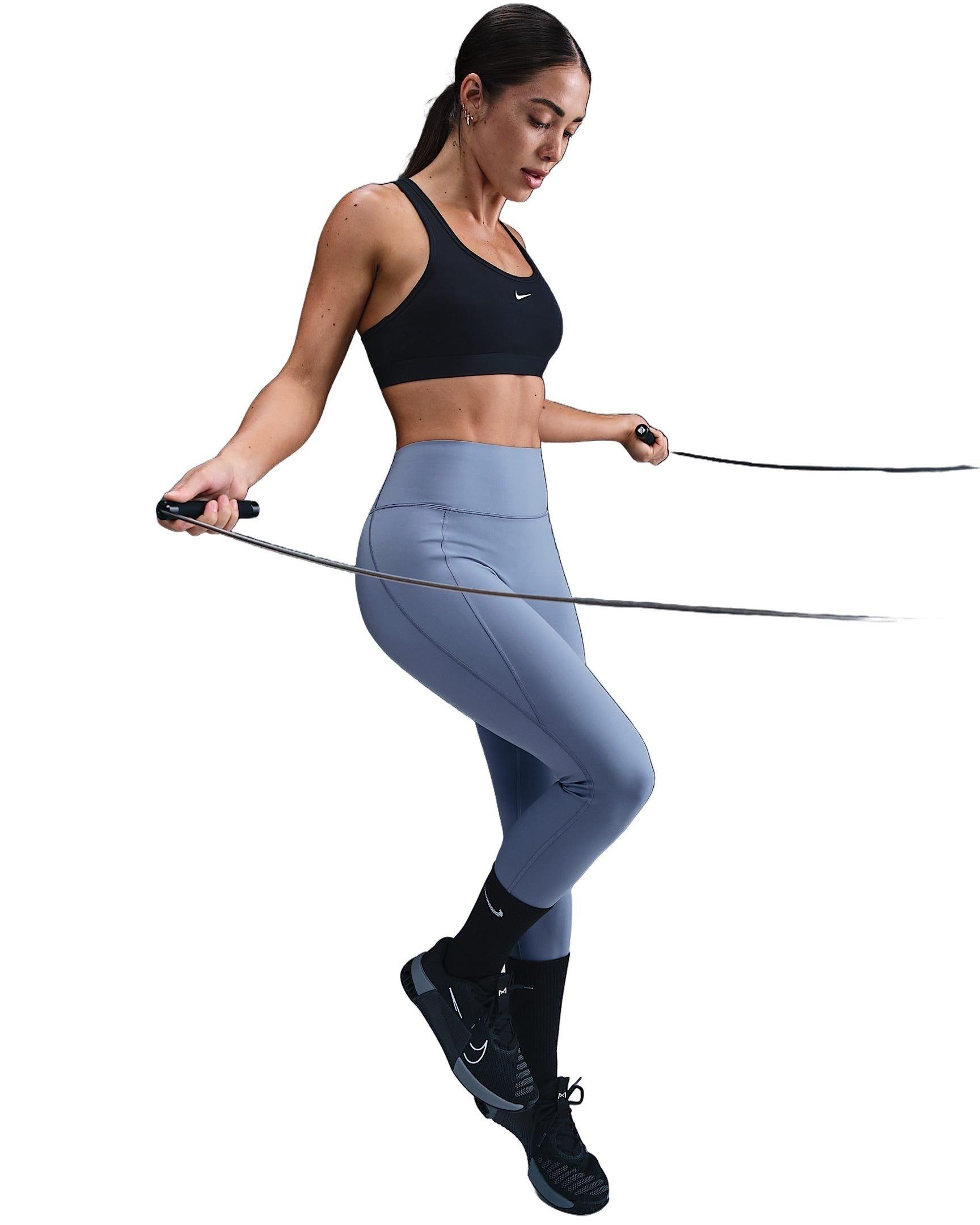 Nike Women's Universa High-Waisted 7/8 Leggings with No Front Seam - Light Blue - LIGHT BLUE Thumbnail View 5