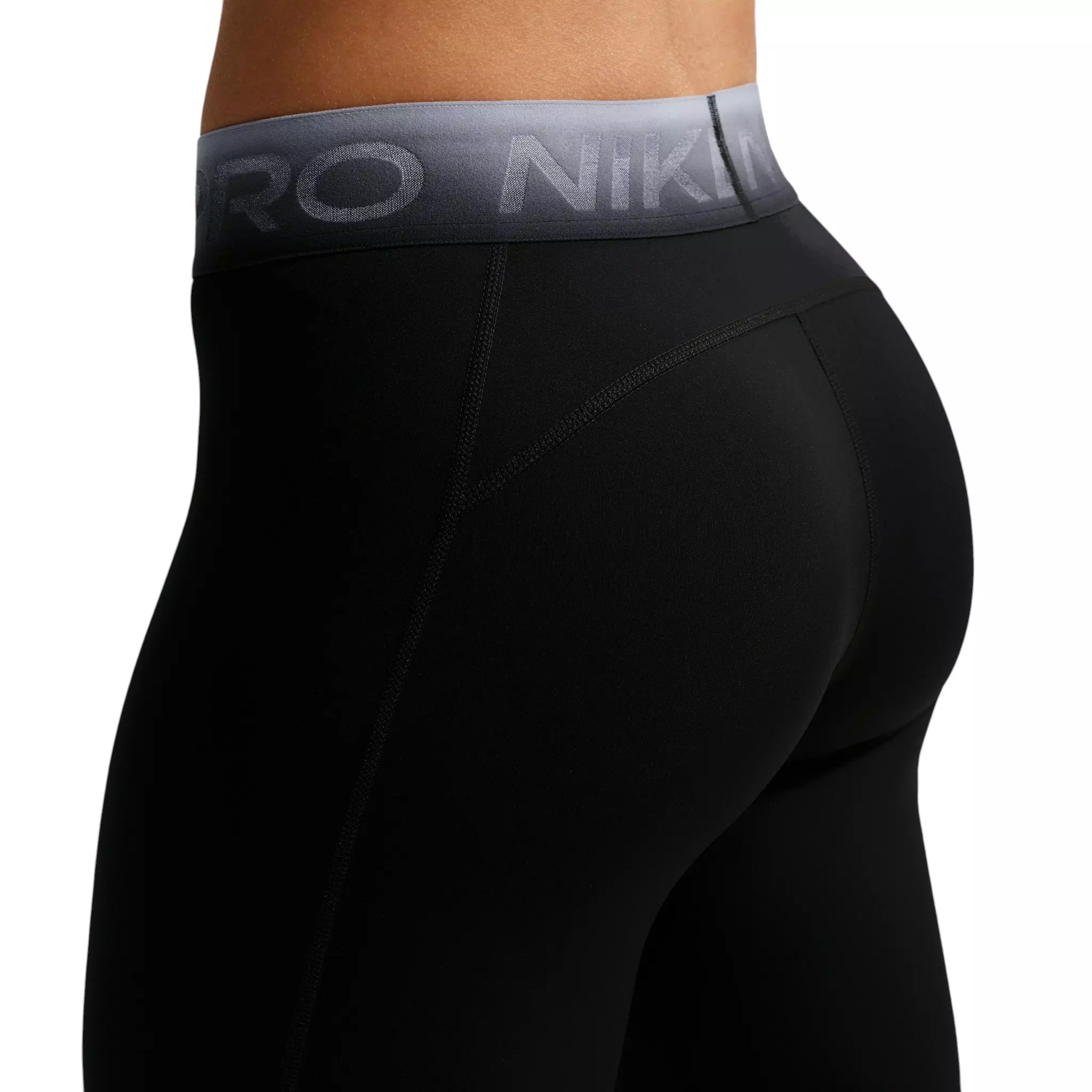 Nike Women's Pro Mid-Rise 7/8 Leggings - Black/Ghost - BLACK/GHOST