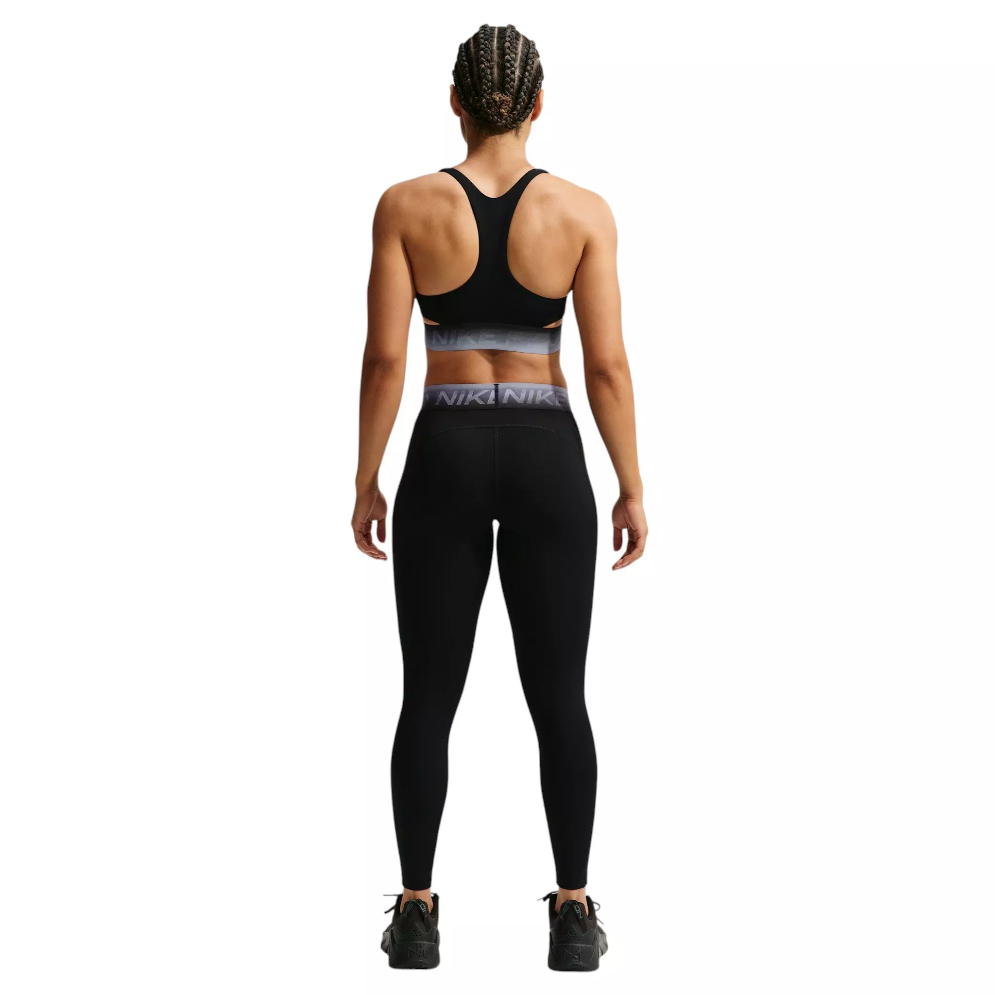 Nike Women's Pro Mid-Rise 7/8 Leggings - Black/Ghost - BLACK/GHOST