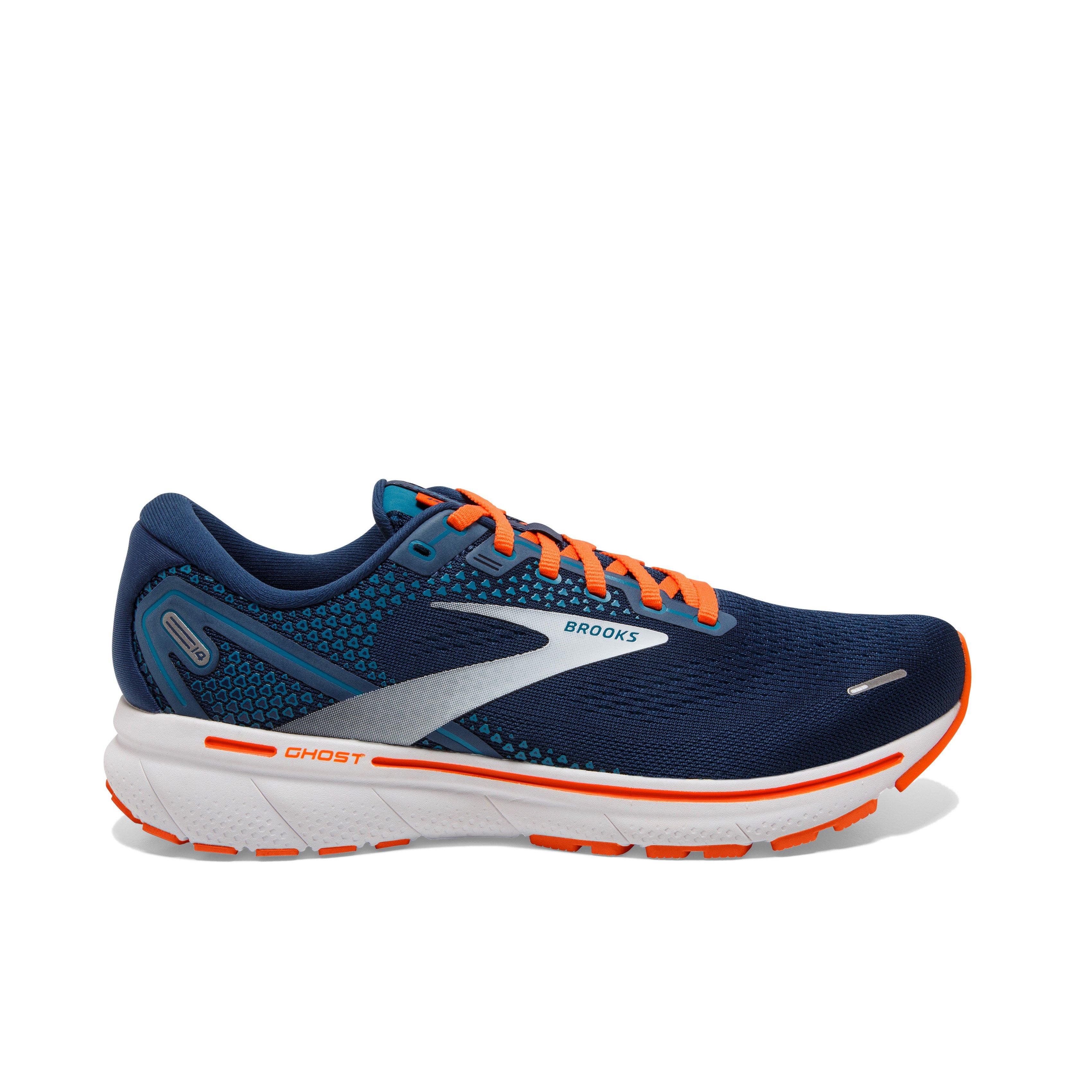 Brooks Ghost 14 "Titan/Teal/Flame" Men's Running Shoe - TITAN/TEAL/FLAME Thumbnail View 1