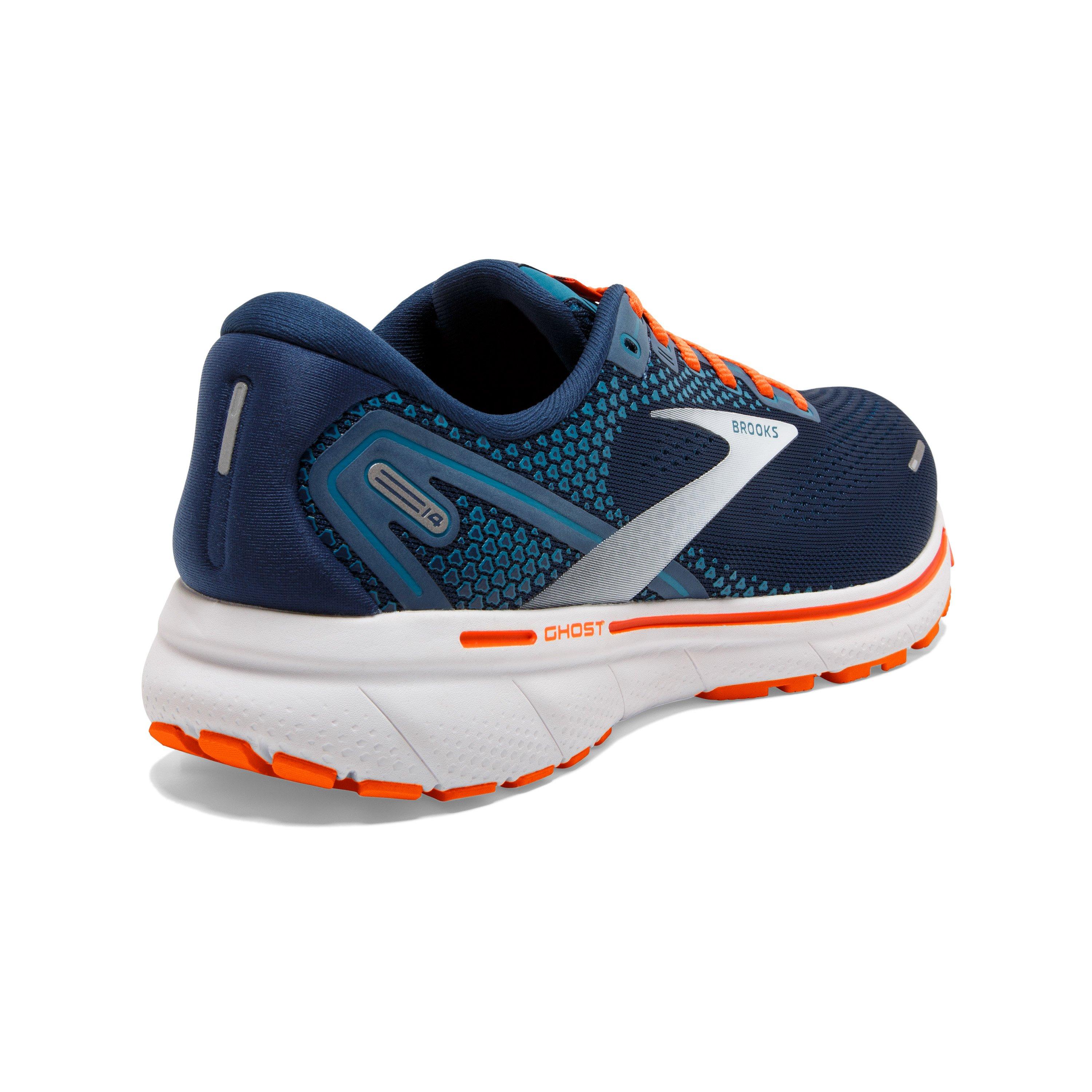 Brooks Ghost 14 "Titan/Teal/Flame" Men's Running Shoe - TITAN/TEAL/FLAME Thumbnail View 4