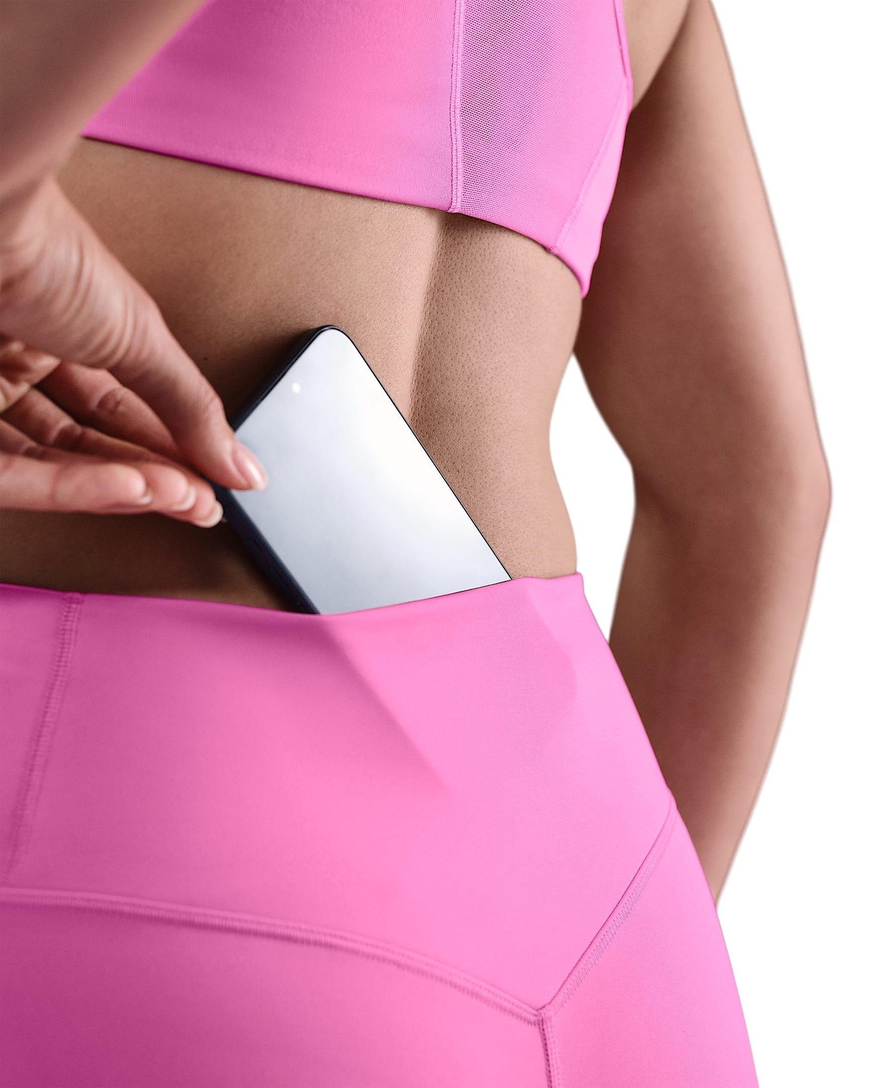 Nike Women's Universa High-Waisted 7/8 Leggings with No Front Seam - Pink - PINK Thumbnail View 3