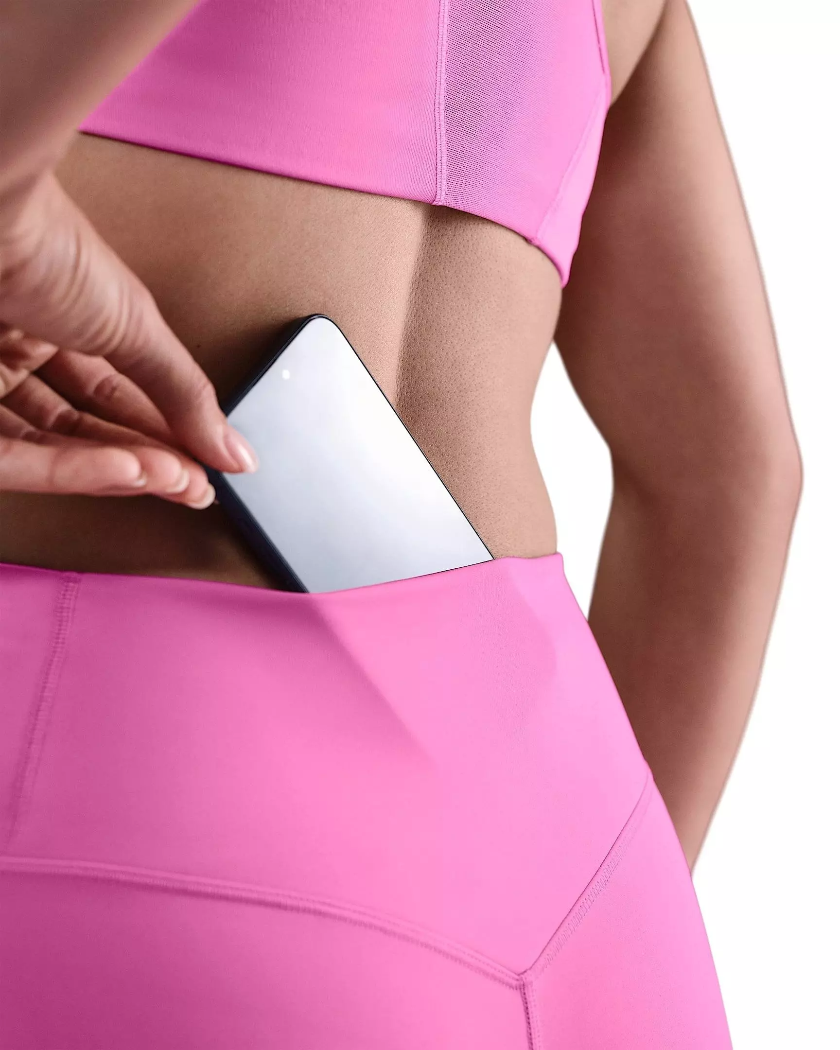 Nike Women's Universa High-Waisted 7/8 Leggings with No Front Seam - Pink - PINK