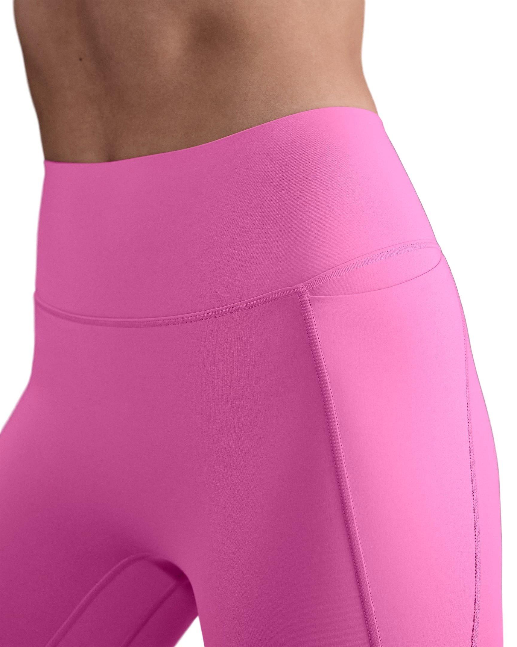 Nike Women's Universa High-Waisted 7/8 Leggings with No Front Seam - Pink - PINK Thumbnail View 4