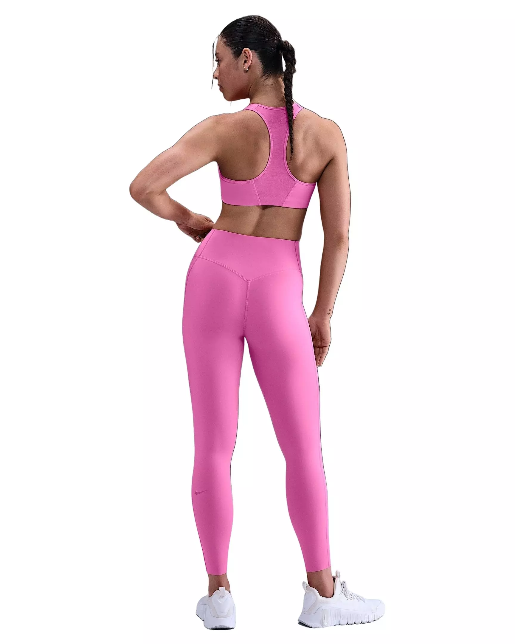 Nike Women's Universa High-Waisted 7/8 Leggings with No Front Seam - Pink - PINK