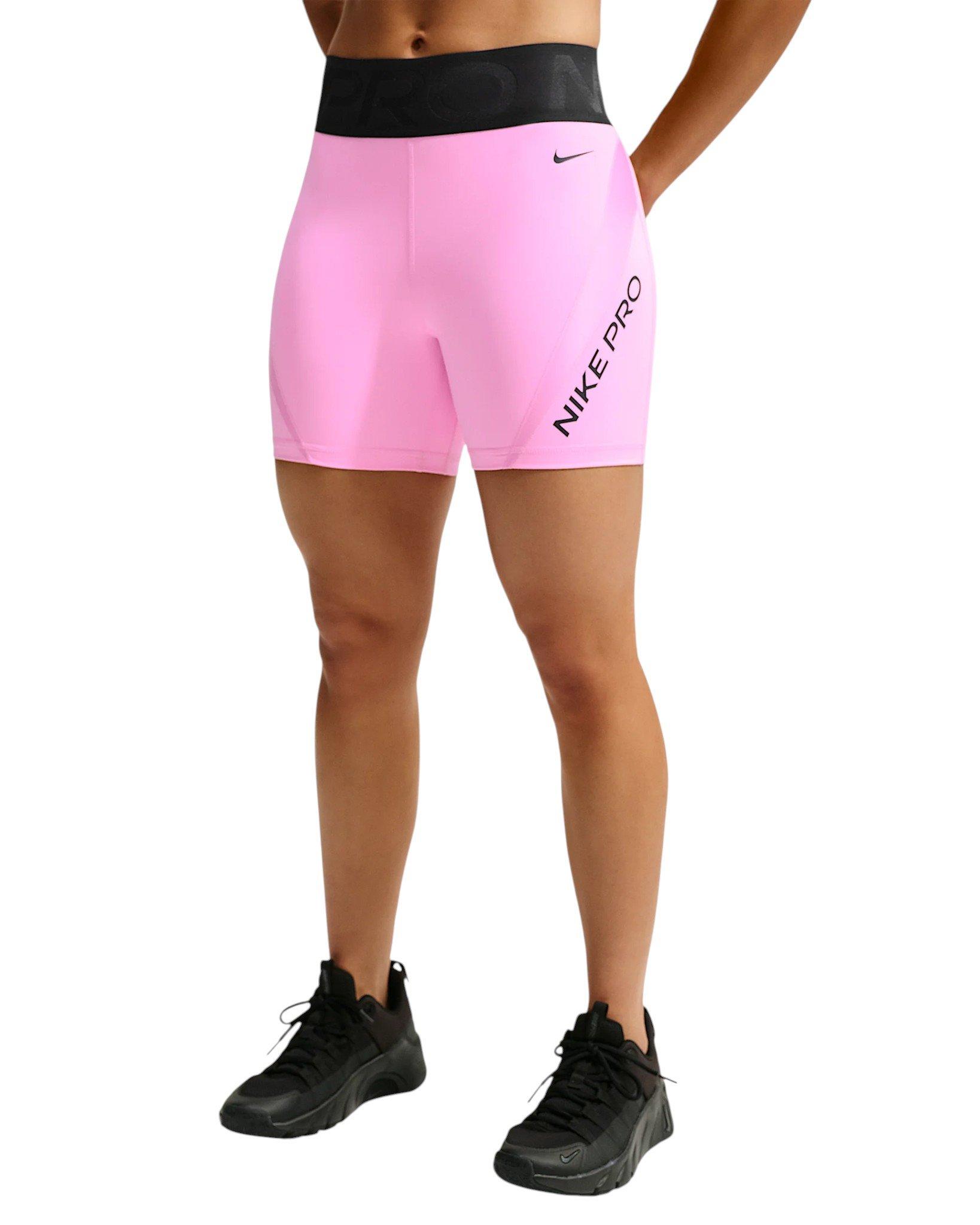 Nike Women's Pro Sculpt Dri-FIT High-Waisted 5" Shorts - Pink/Black - PINK/BLACK
