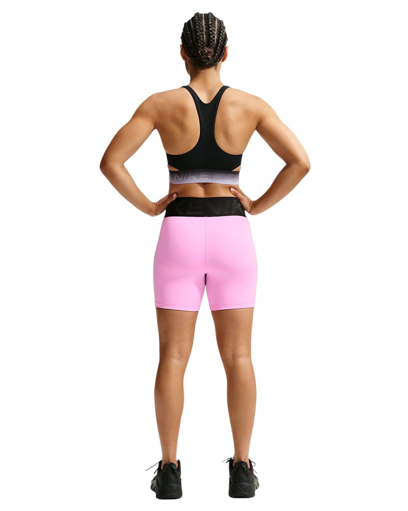 Nike Women's Pro Sculpt Dri-FIT High-Waisted 5" Shorts - Pink/Black - PINK/BLACK
