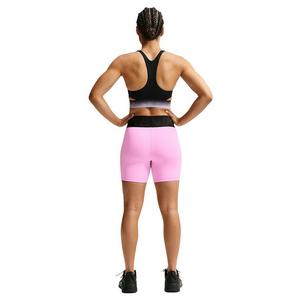 Nike Women's Pro Sculpt Dri-FIT High-Waisted 5" Shorts - Pink/Black - PINK/BLACK